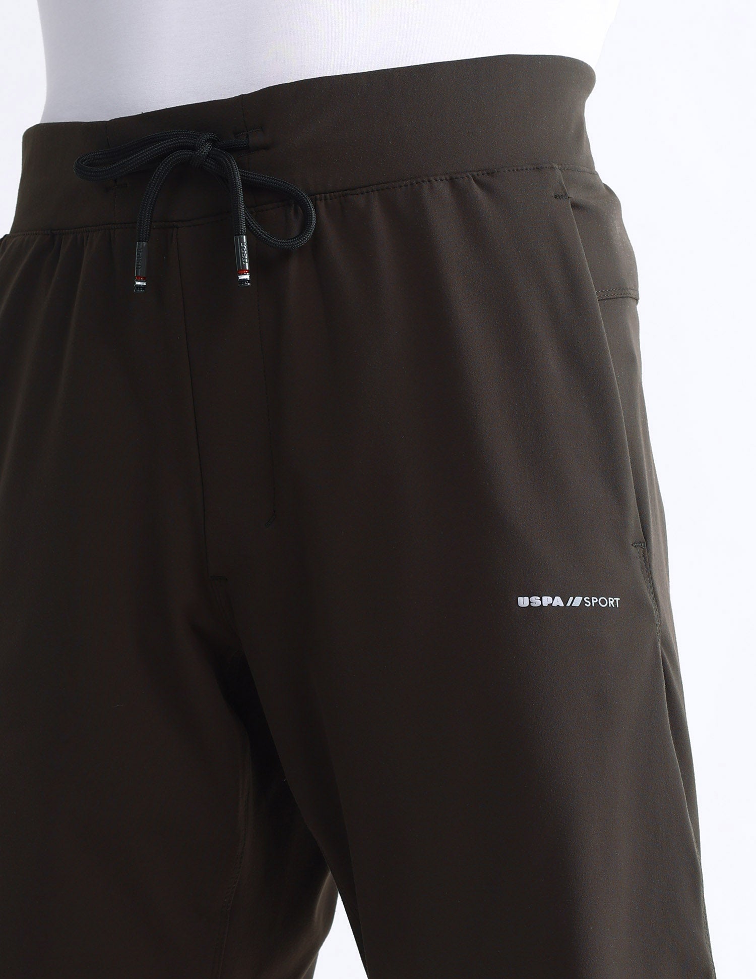 Slim Fit Solid Active Shorts Brown - U.S. Polo Assn. India | Large