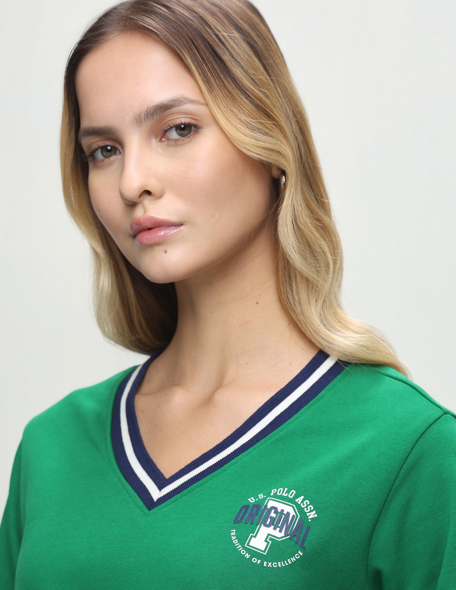 Solid Regular Fit Sweatshirt Green - U.S. Polo Assn. India | Large