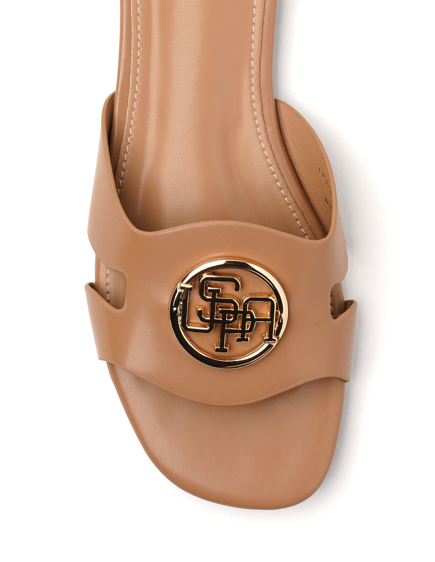 Logo Accent Vamp Strap Perla Sandals Nude - U.S. Polo Assn. India | Large