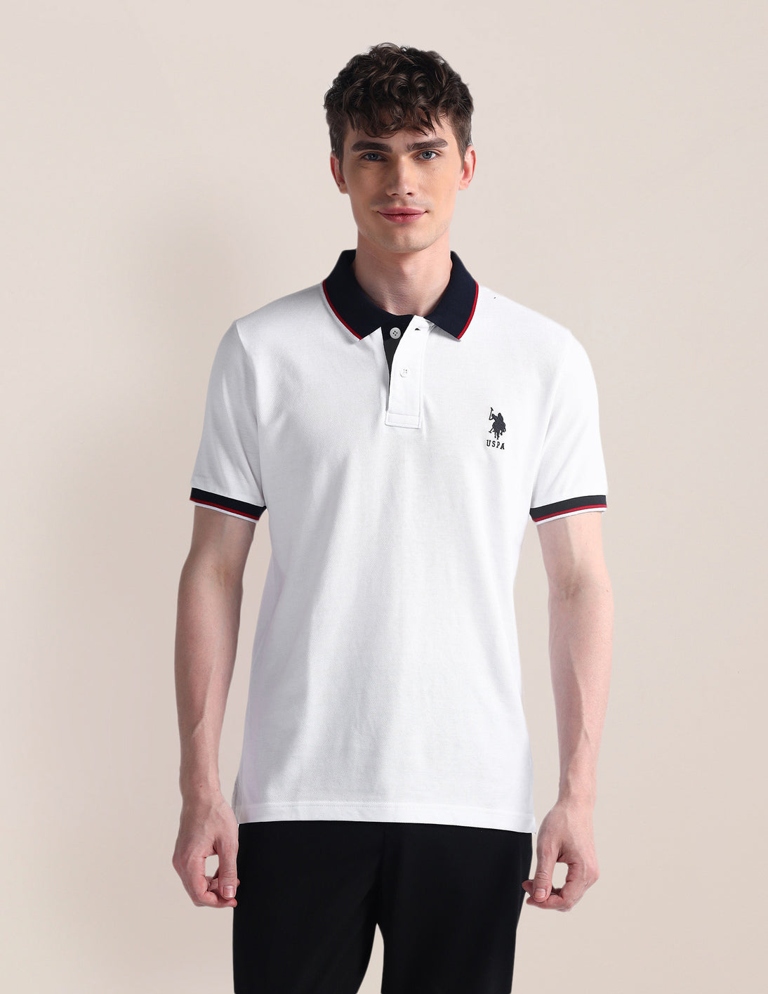 Slim Fit Short Sleeve Polo Shirt White - U.S. POLO ASSN. | Large