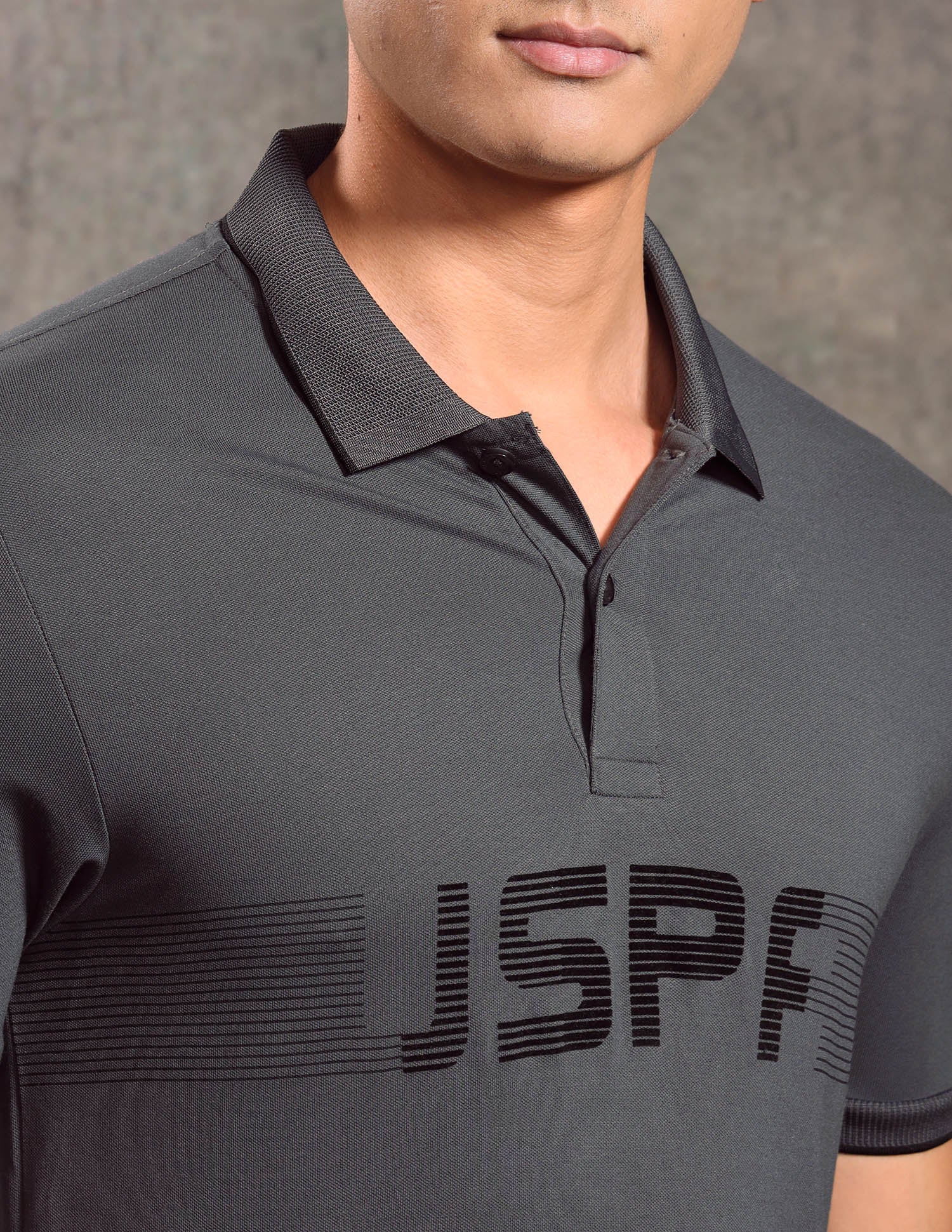 Brand Printed Muscle Fit Polo shirt Dark Grey - U.S. POLO ASSN. | Large