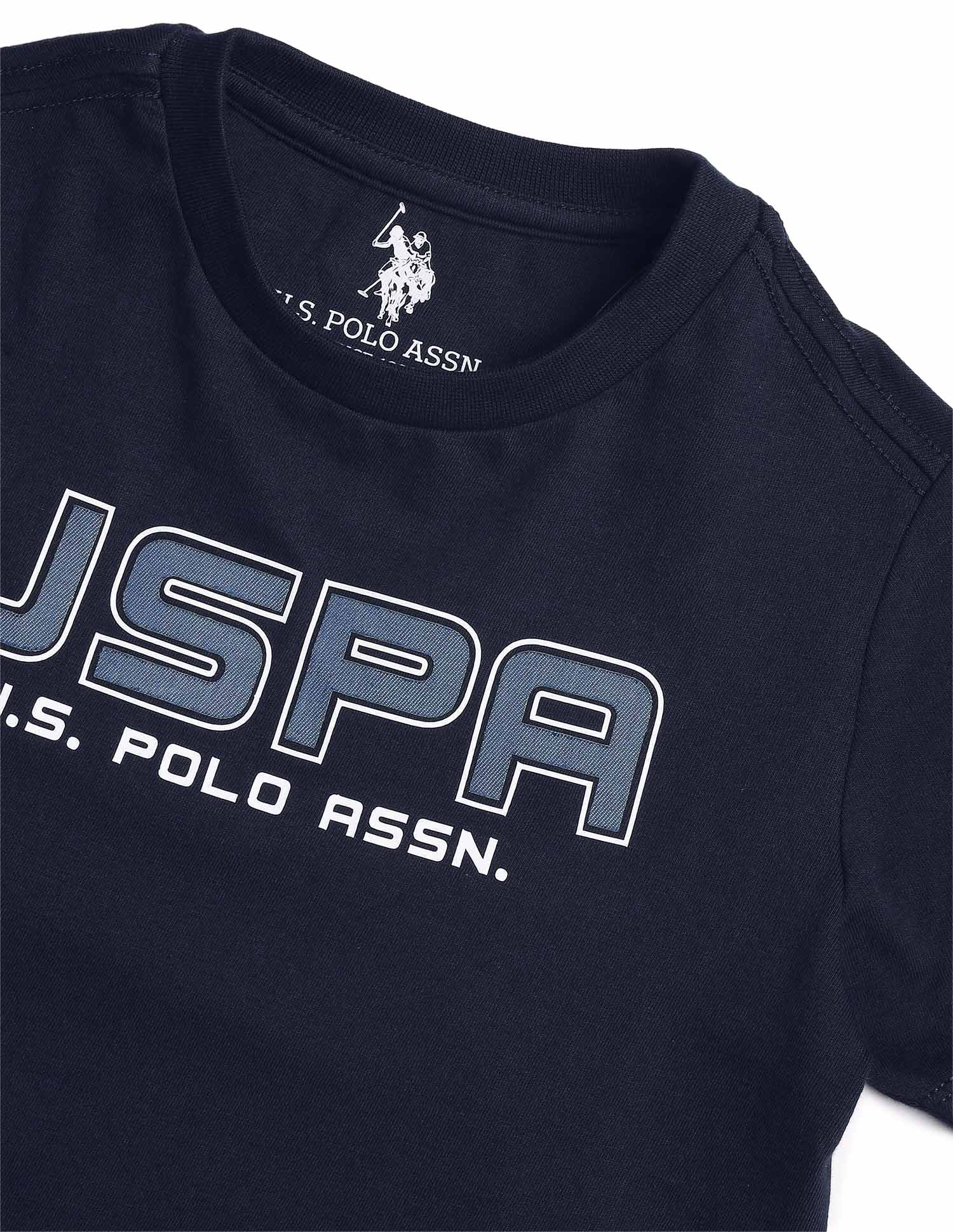 Boys Brand Printed Regular Fit T-Shirt Navy - U.S. POLO ASSN. | Large