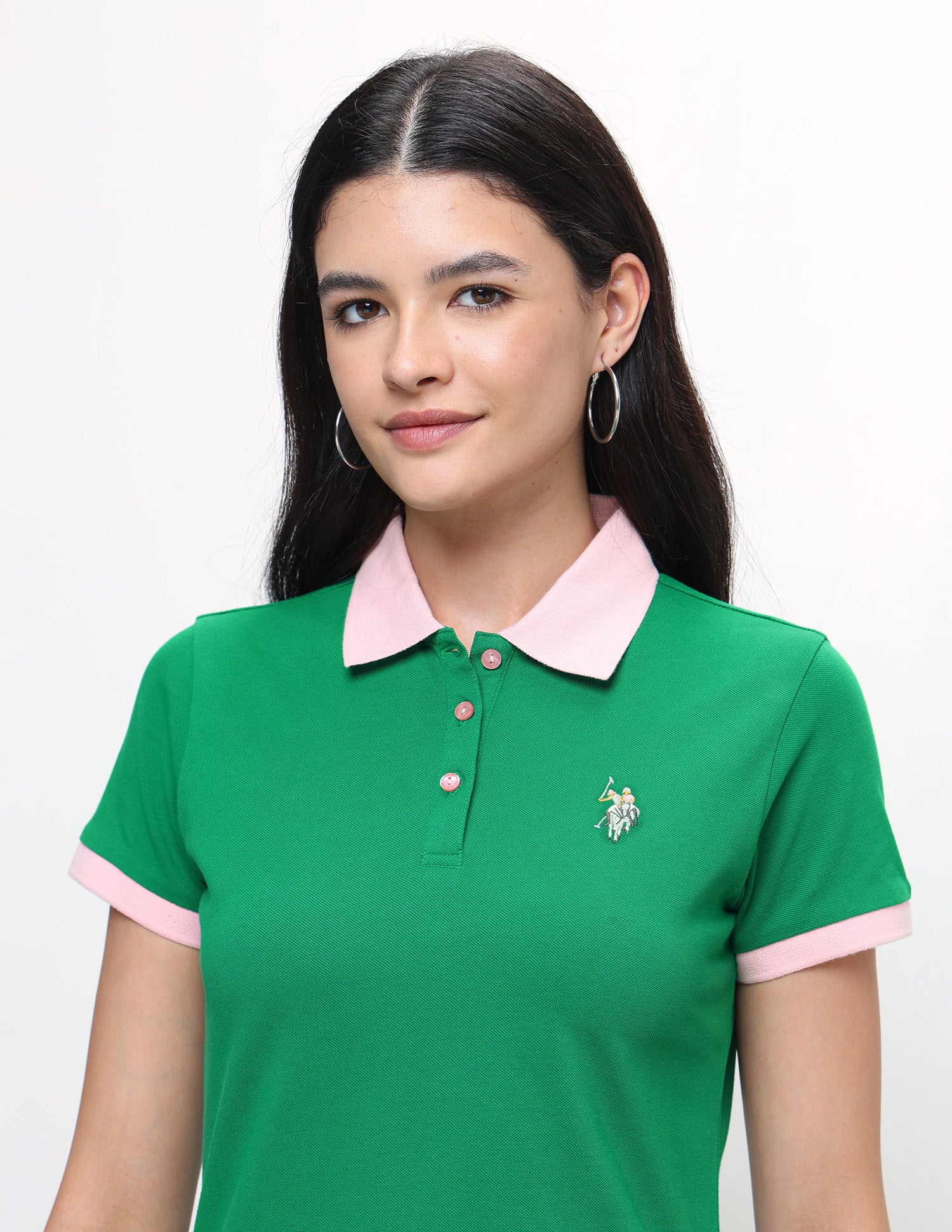 Solid Regular Fit Polo Shirt Green - U.S. Polo Assn. India | Large
