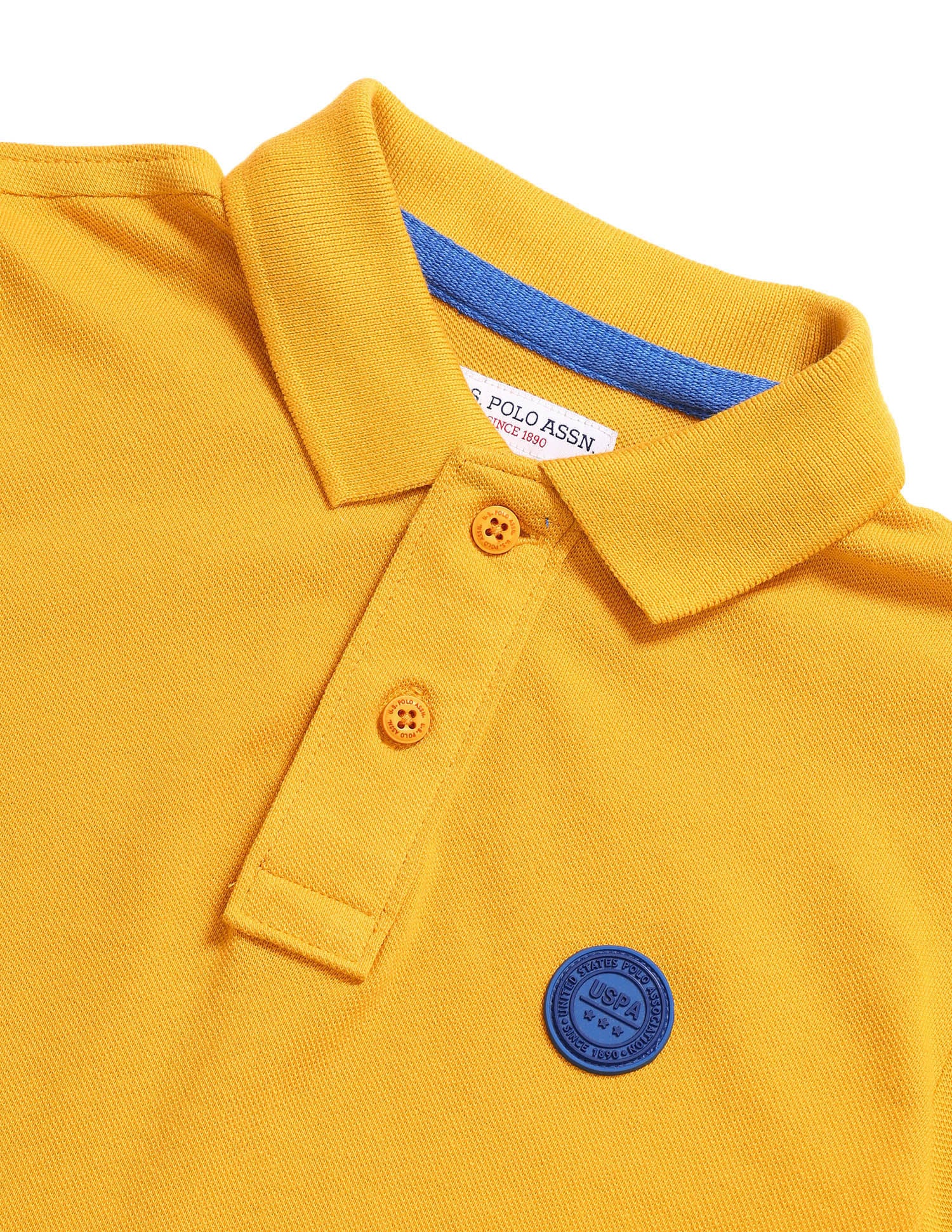 Boys Solid Cotton T-Shirt Mustard - U.S. POLO ASSN. | Large