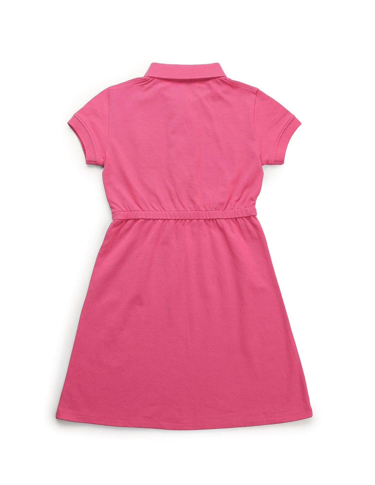 Girls Cinched Waist Polo Dress Dark Pink - U.S. POLO ASSN. | Large