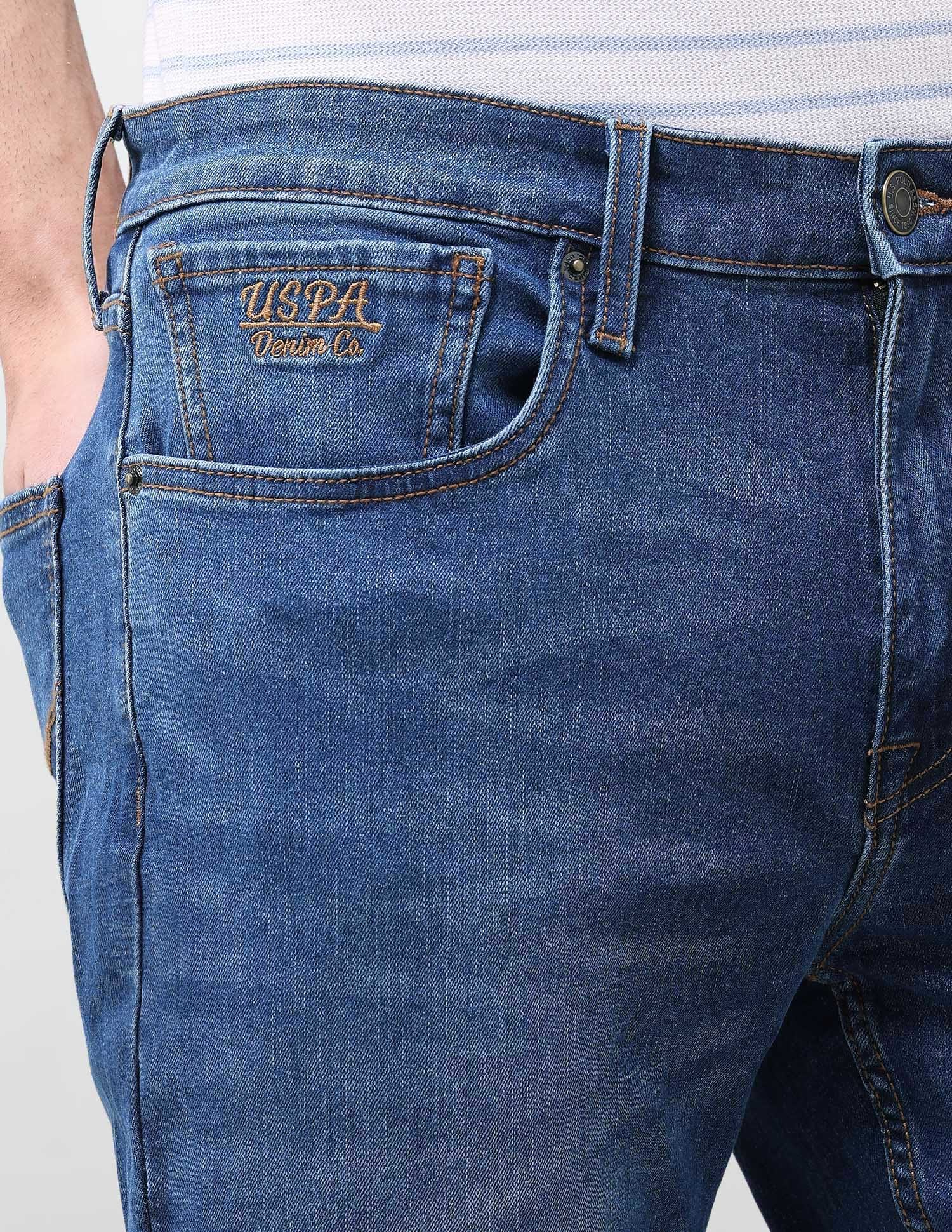 Solid Straight Fit Jeans Blue - U.S. Polo Assn. India | Large