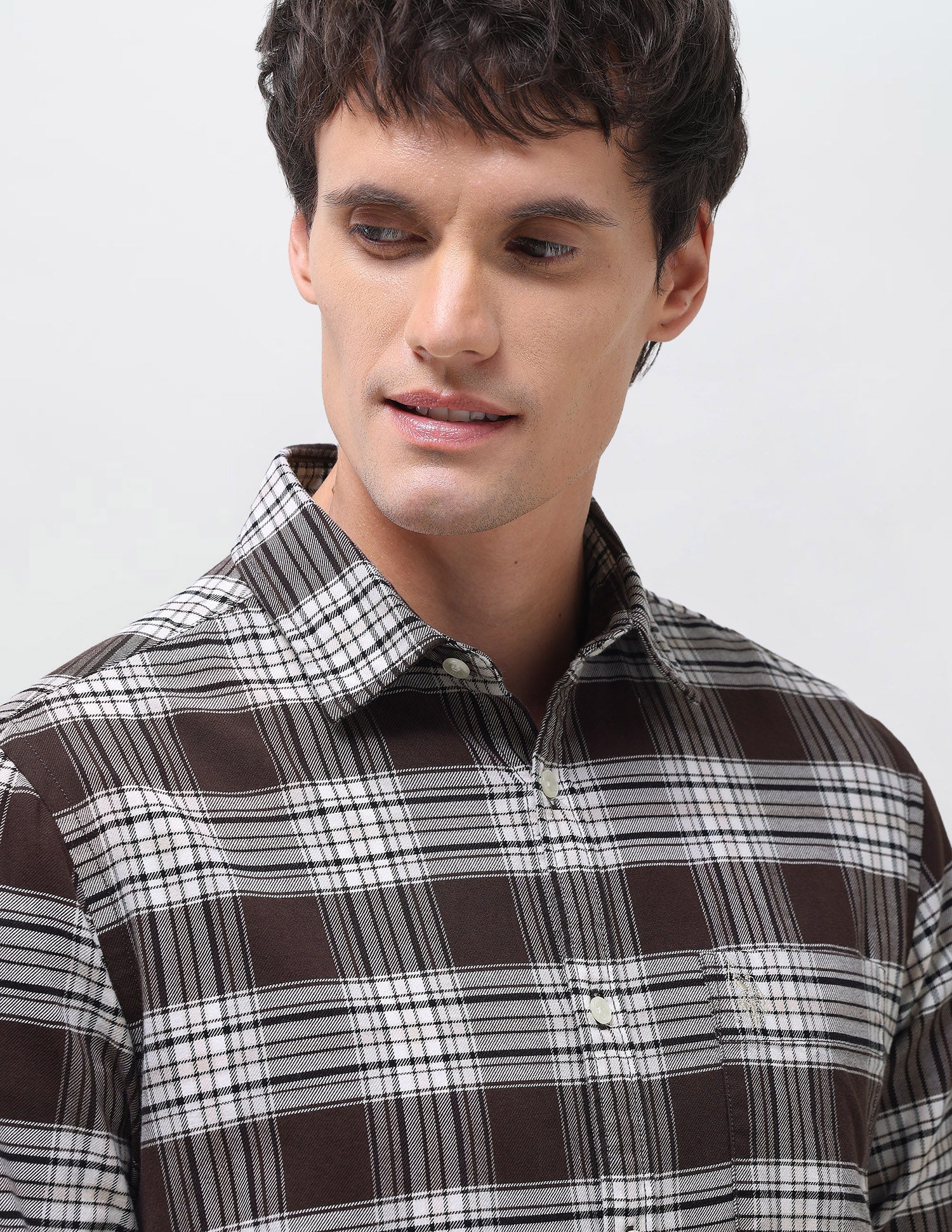 Twill Tartan Checked Shirt Brown - U.S. Polo Assn. India | Large