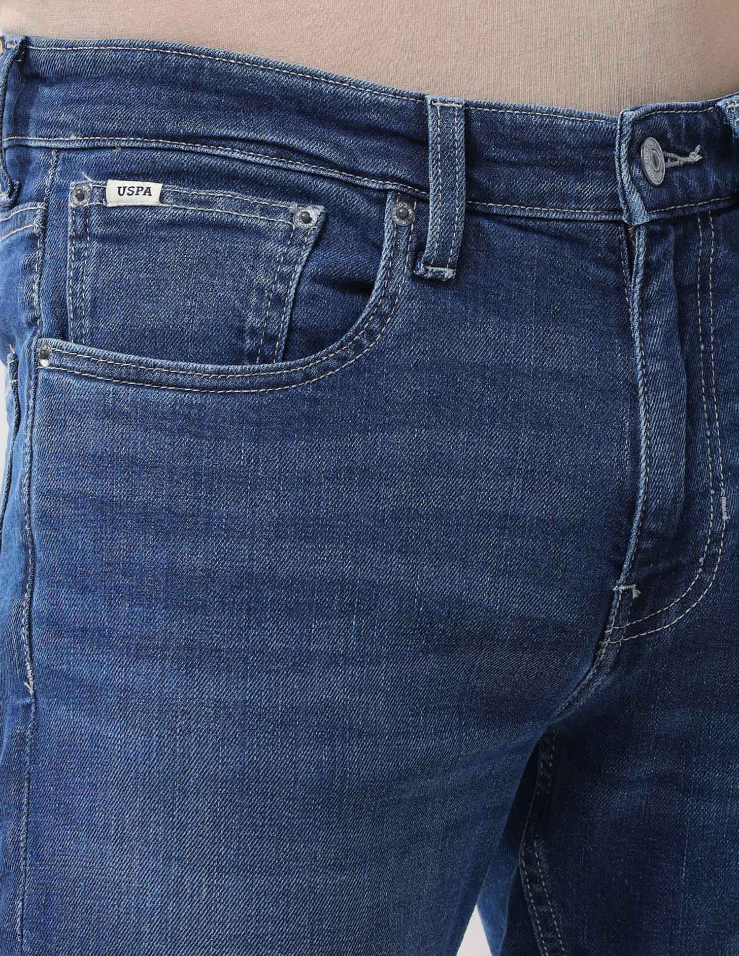 Harold Slim Straight Fit Blue Jeans Mid Wash - U.S. Polo Assn. India | Large