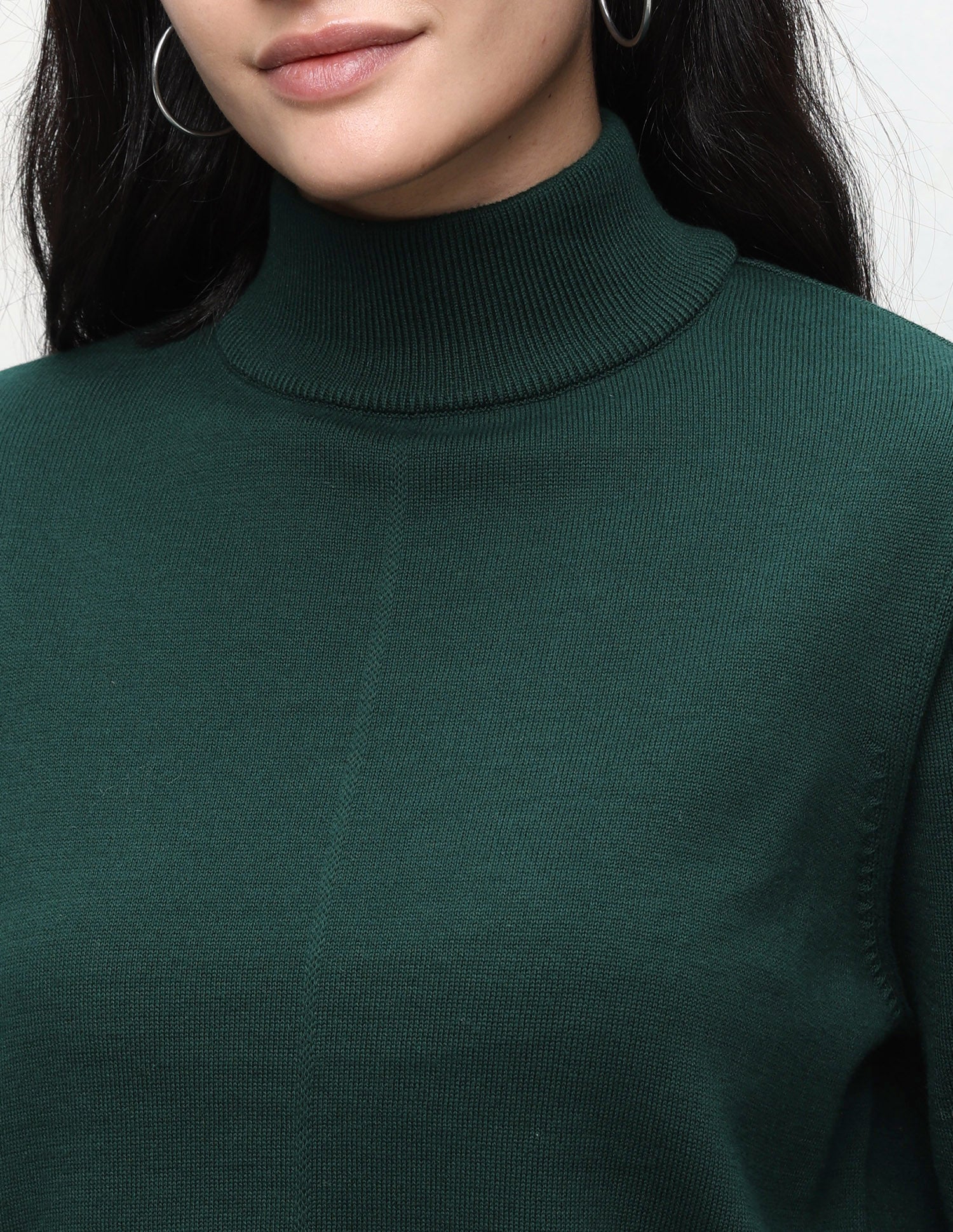Solid Regular Fit Sweater Green - U.S. Polo Assn. India | Large