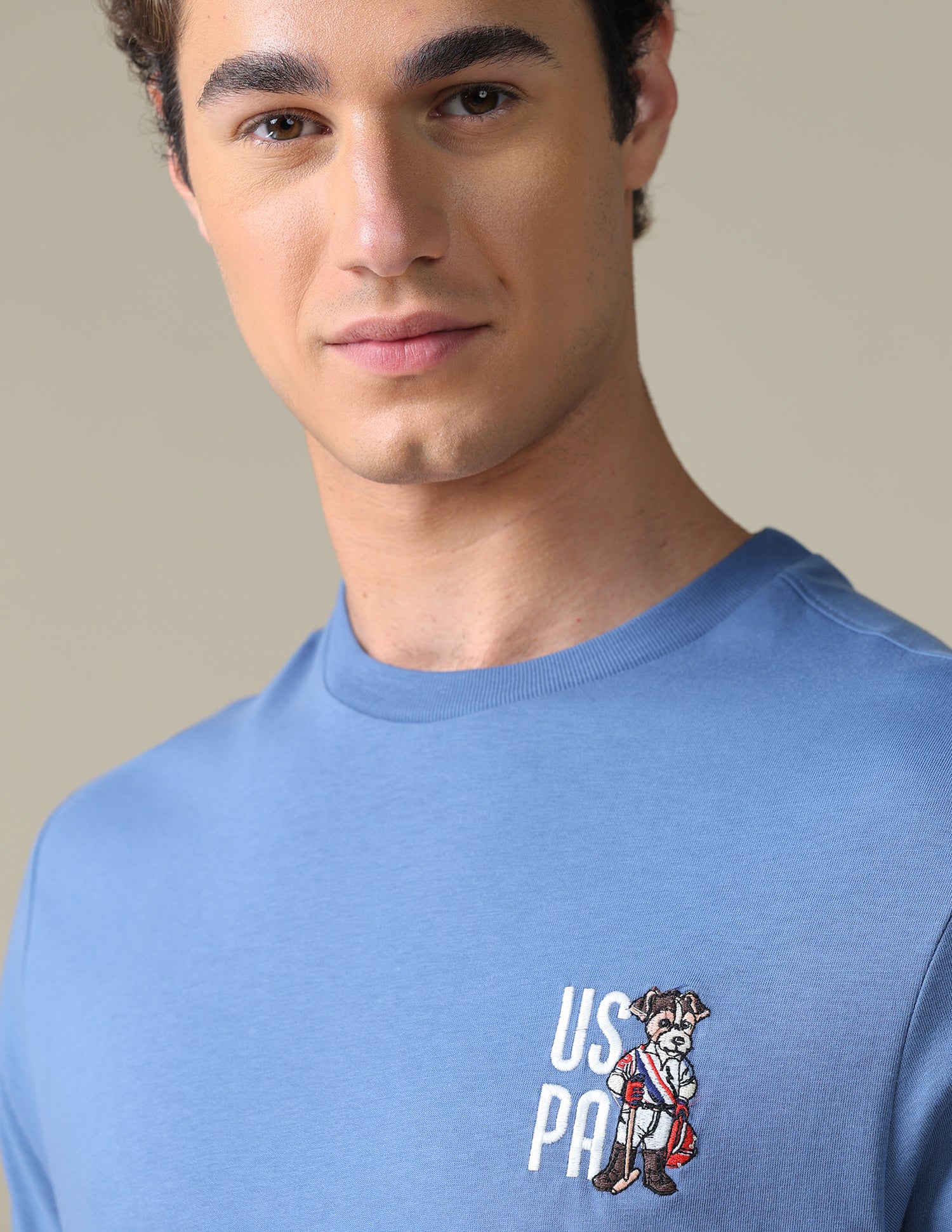 Graphic Brand Printed Slim Fit T-Shirt Blue - U.S. Polo Assn. India | Large