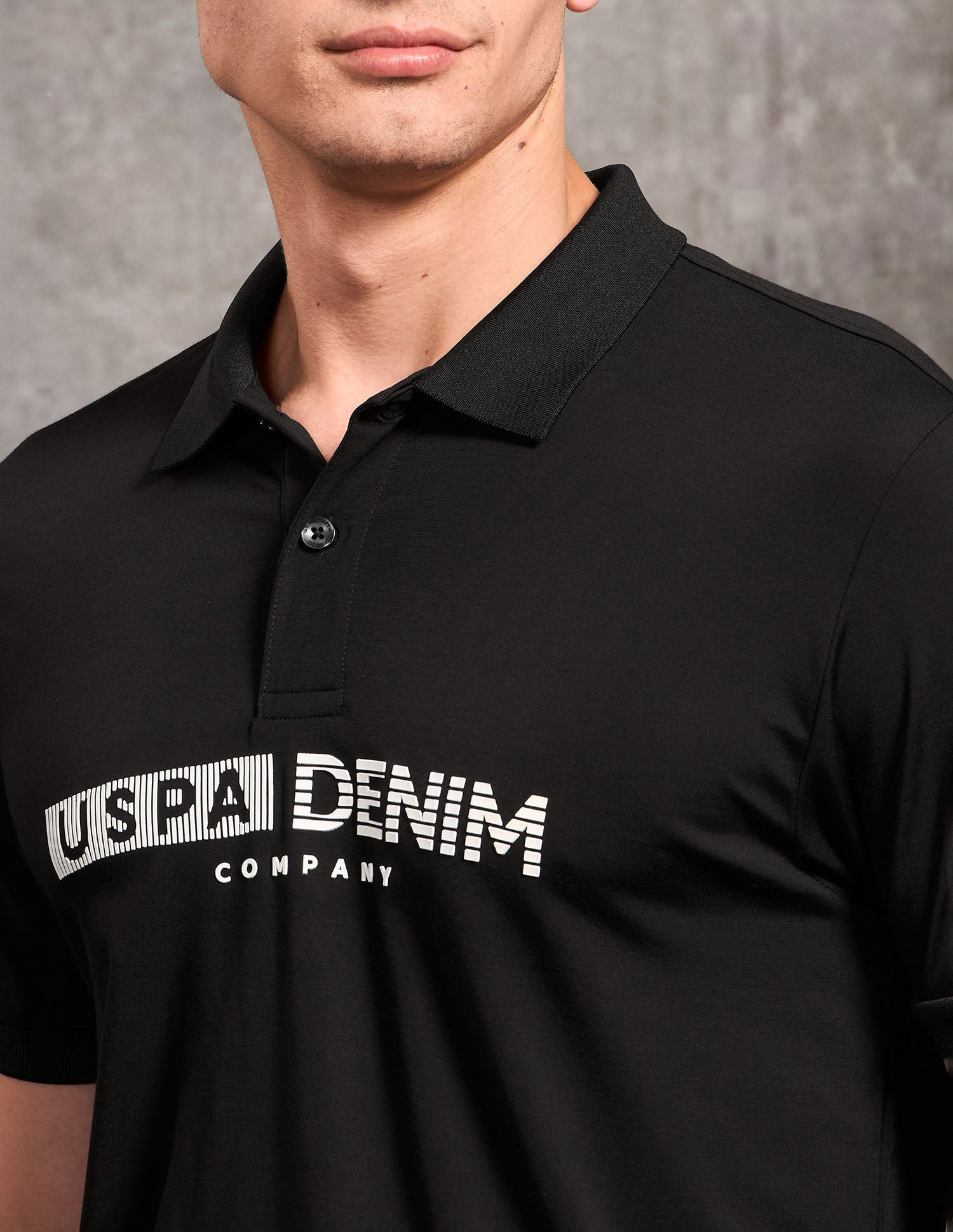 Brand Embossed Black & Gold Polo Shirt Black - U.S. POLO ASSN. | Large