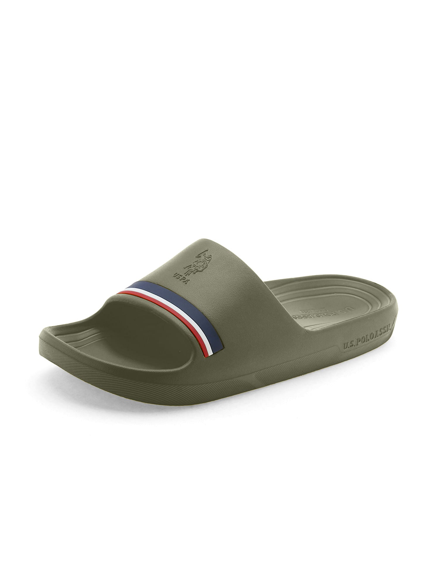 Men Easton Dk. Green Foam Walk Sliders Olive - U.S. POLO ASSN. | Large