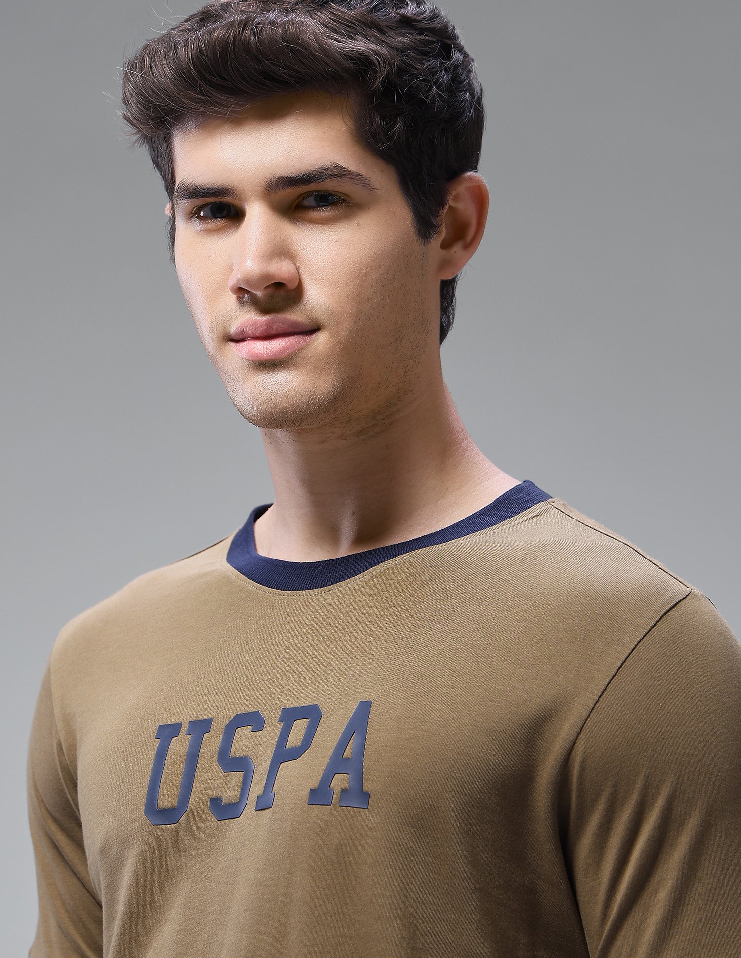 Brand Printed Regular Fit Loungewear T-Shirt Butternut - U.S. Polo Assn. India | Large