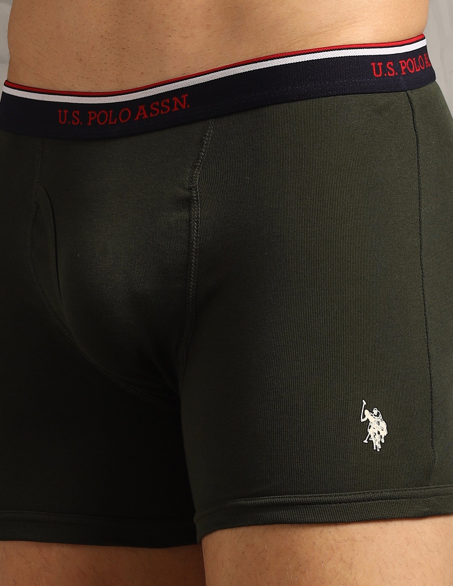Breathable Soft Cotton I667-P1 Trunks - Pack Of 1 Olive - U.S. Polo Assn. India | Large