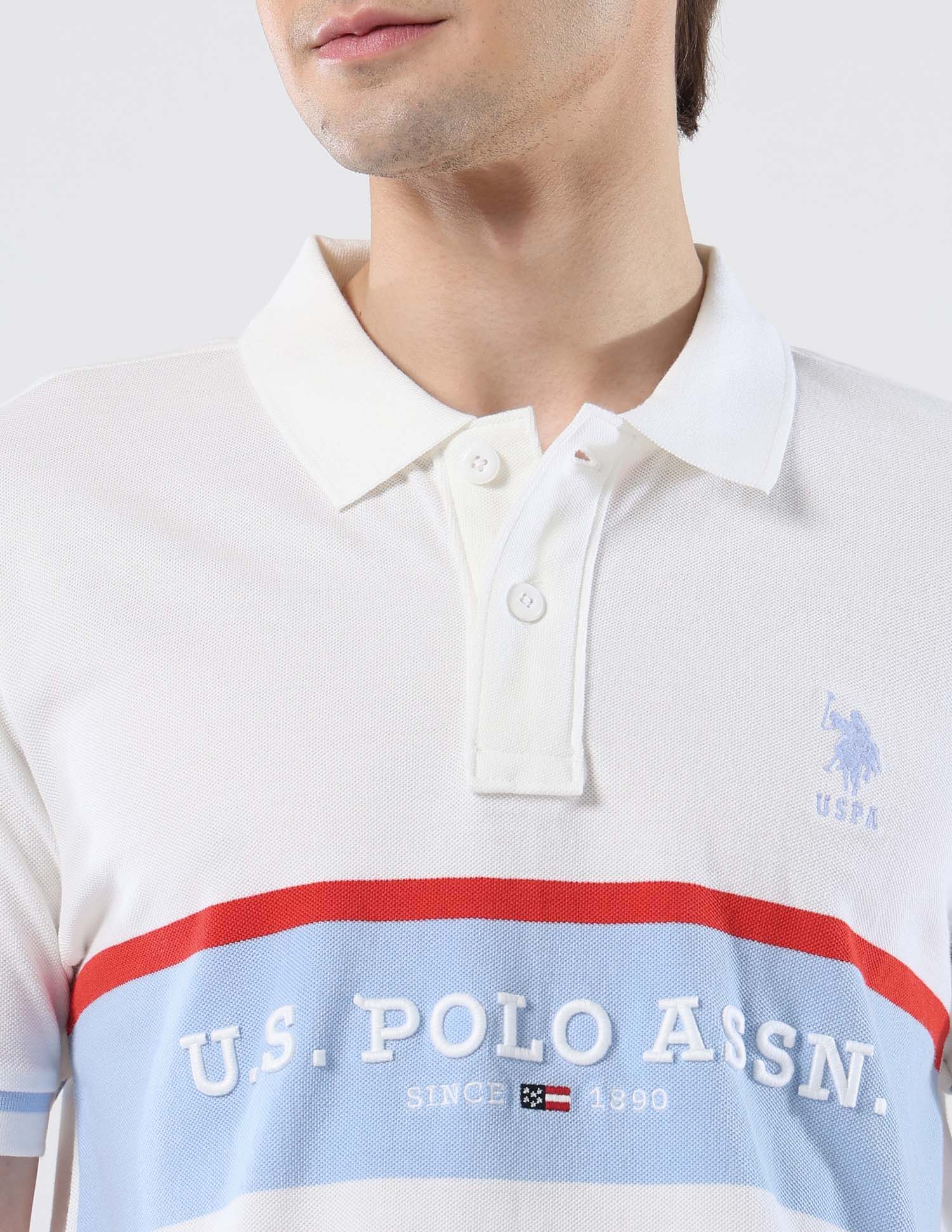 Brand Embroidered 135 Anniversary Polo Shirt White - U.S. Polo Assn. India | Large