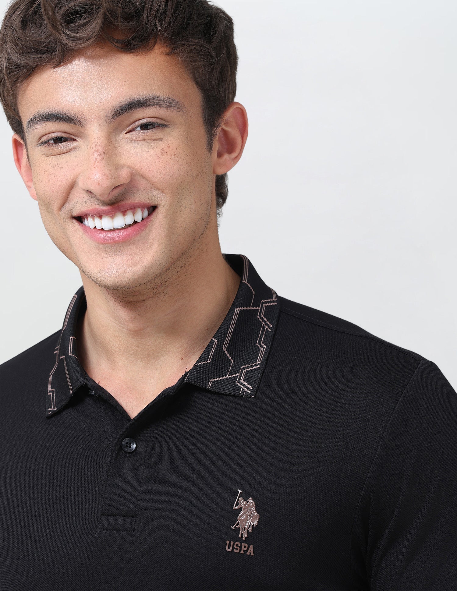 Solid Slim Fit Polo Shirt Black - U.S. Polo Assn. India | Large