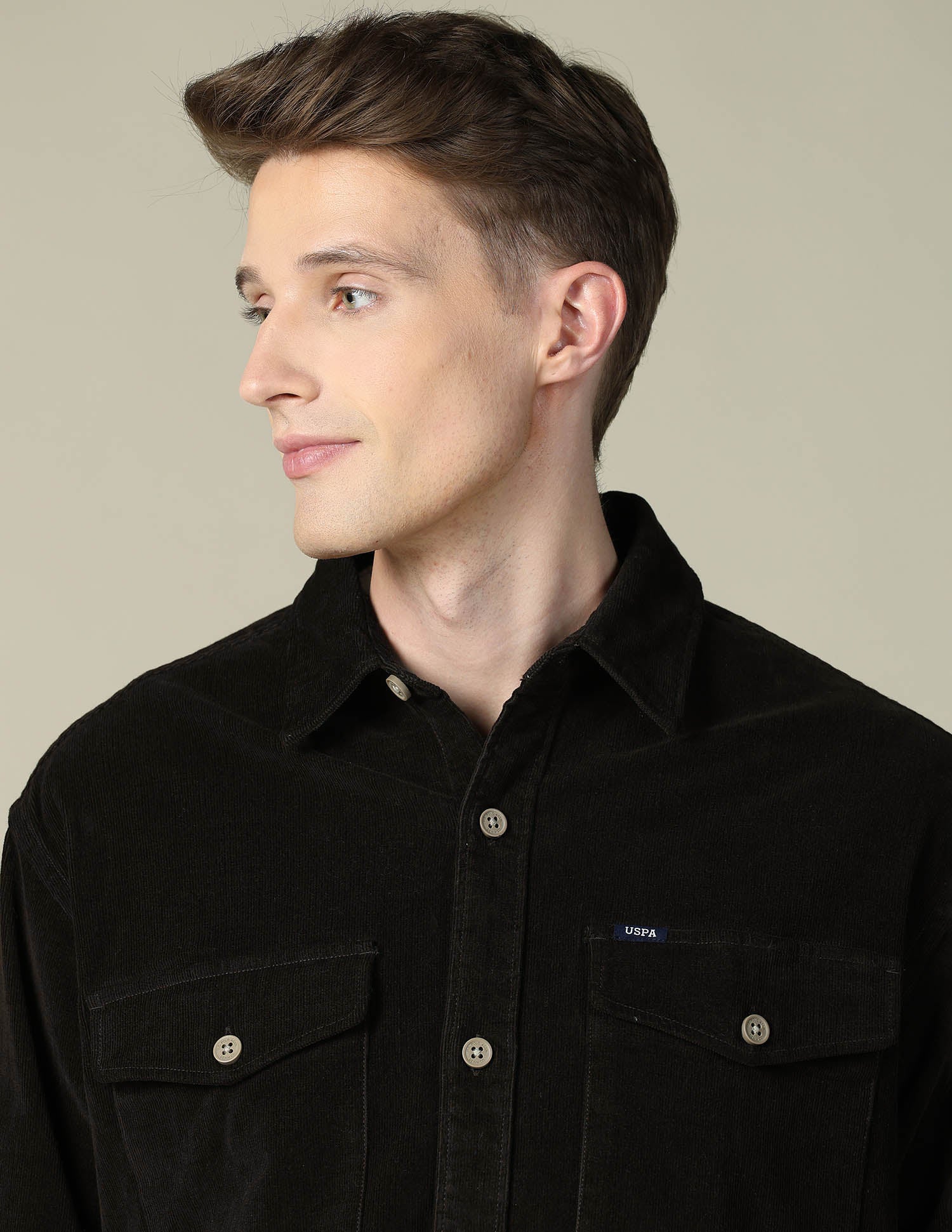 Corduroy Regular Fit Shacket Choco - U.S. POLO ASSN. | Large