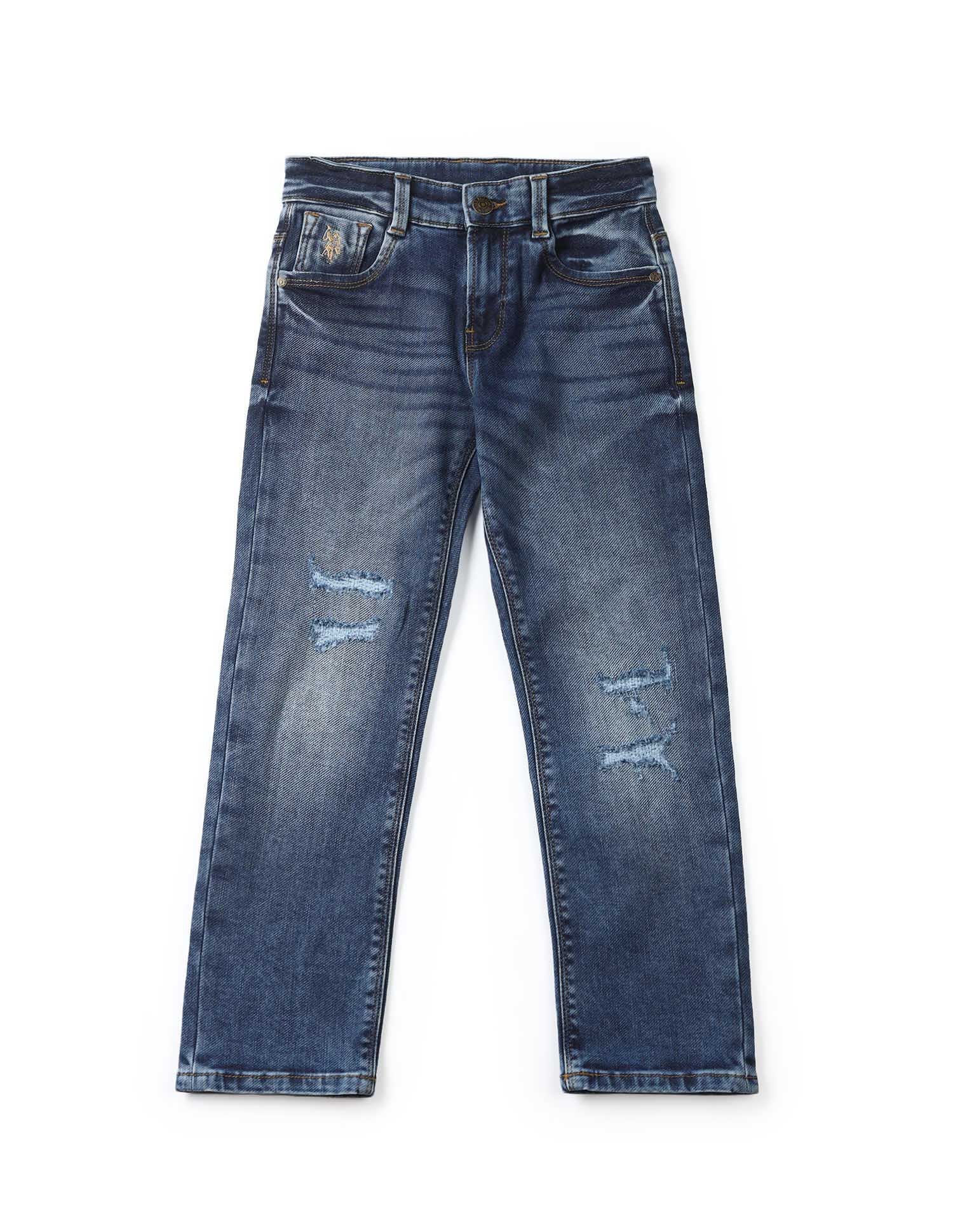 UKJEN582 DK. BLUE Boys Jeans Rag Wash - U.S. POLO ASSN. | Large