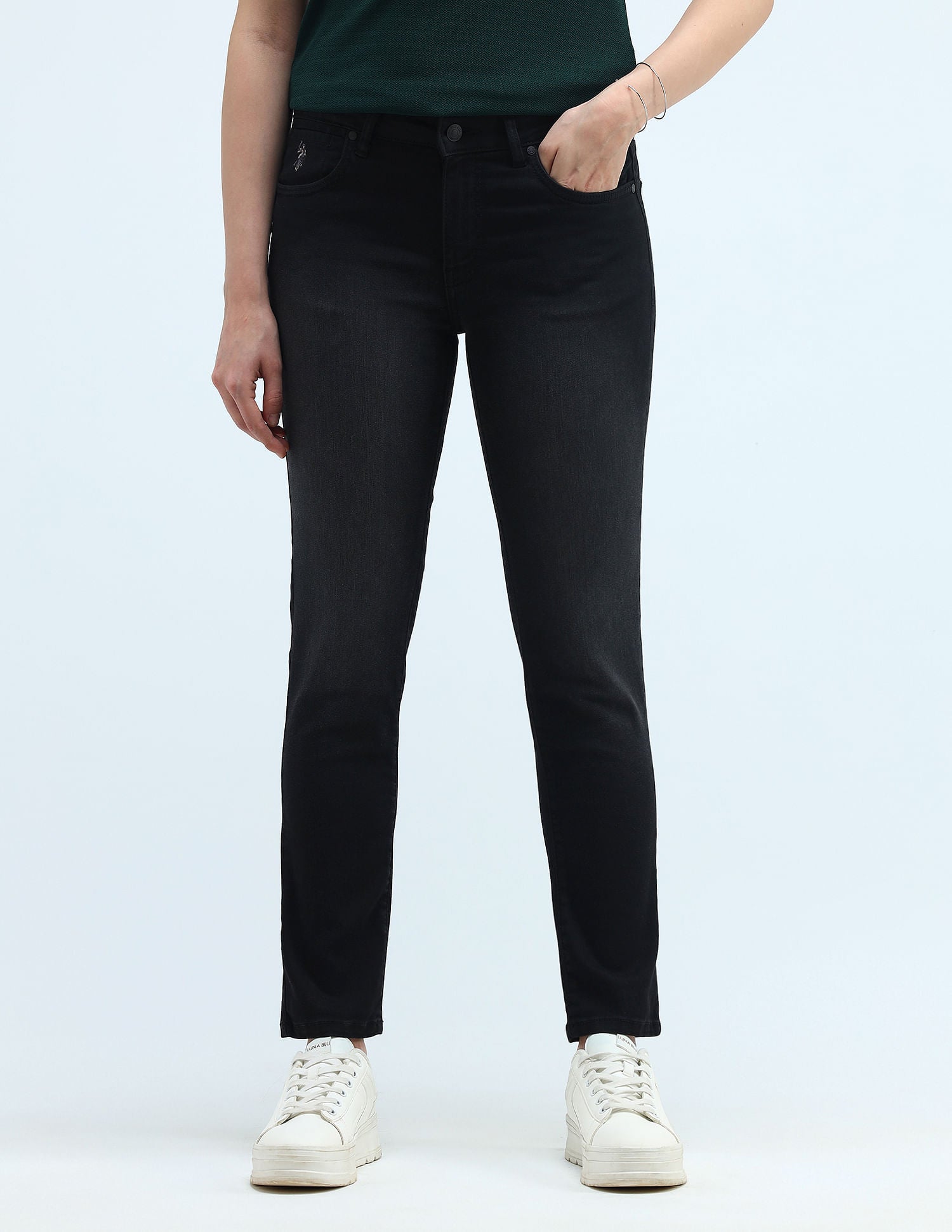 Mid Rise Slim Fit Jeans Dark Grey - U.S. Polo Assn. India | Large