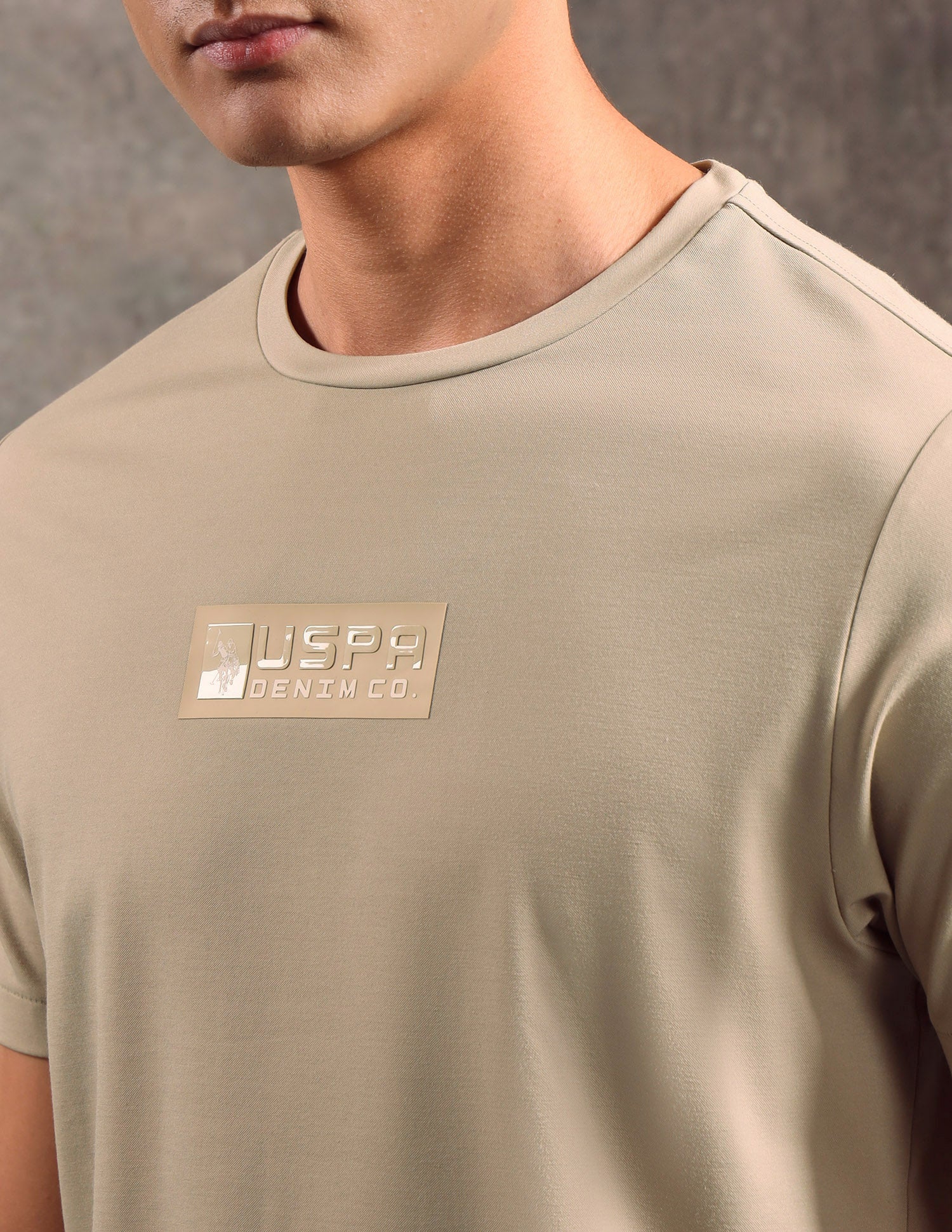 Solid Regular Fit T-shirt Beige - U.S. POLO ASSN. | Large