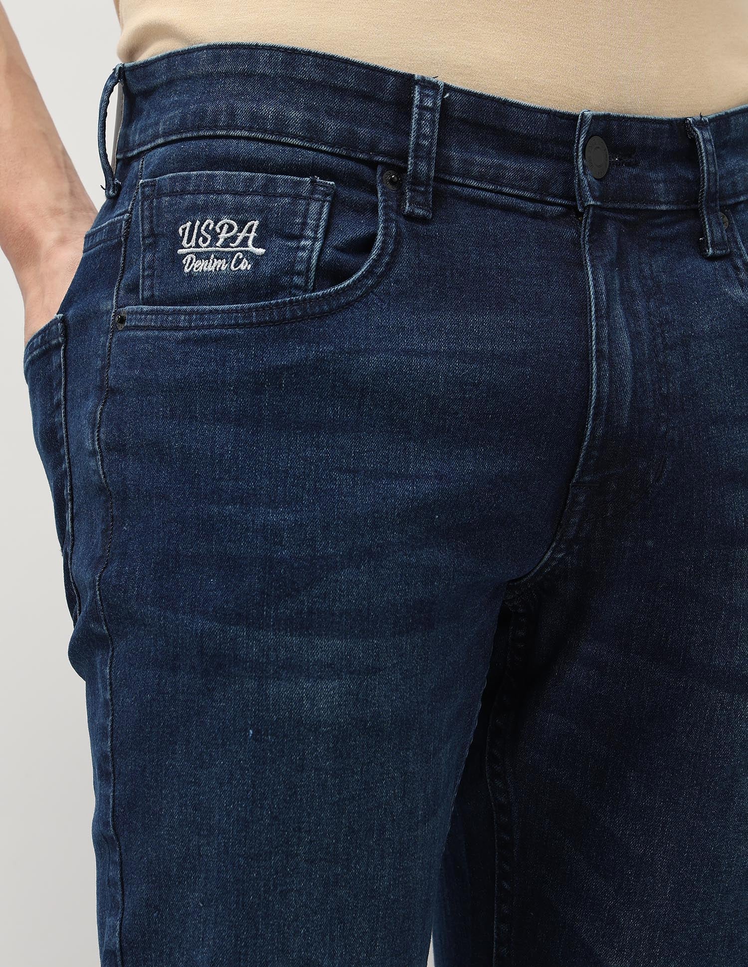 Brandon Slim Tapered Fit Blue Jeans Blue - U.S. Polo Assn. India | Large