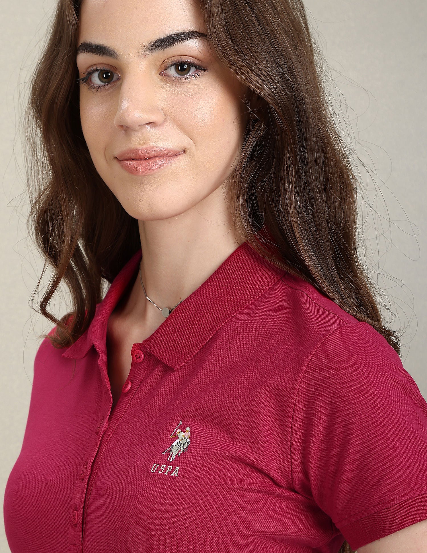 Solid Slim Polo Shirt Fuchsia - U.S. POLO ASSN. | Large