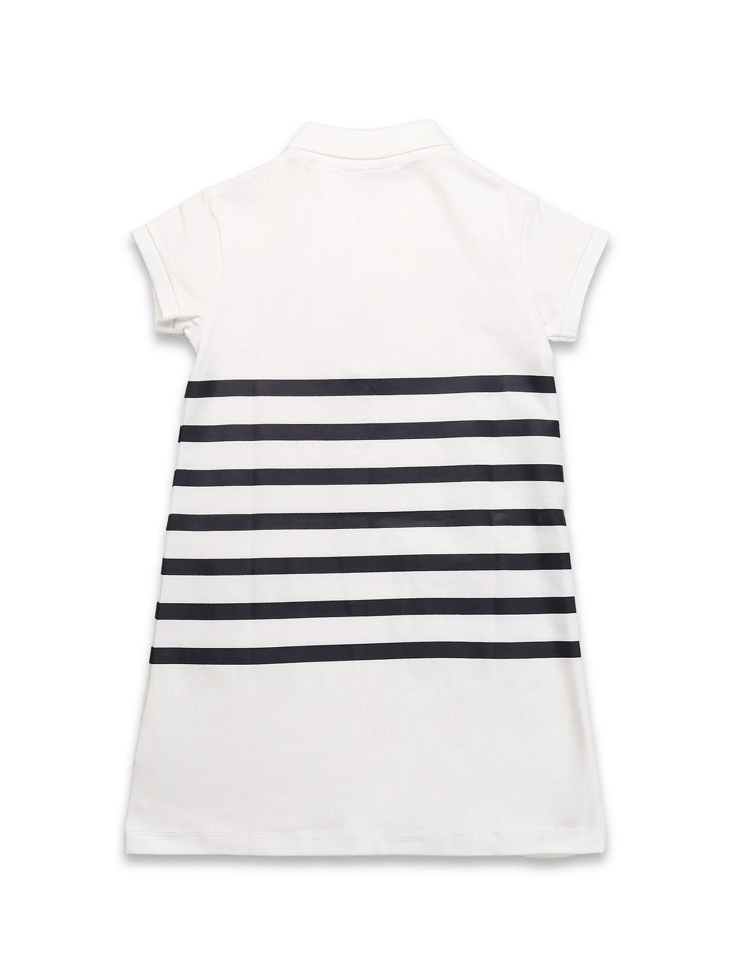 Girls Horizontal Striped Skater Dress White - U.S. POLO ASSN. | Large