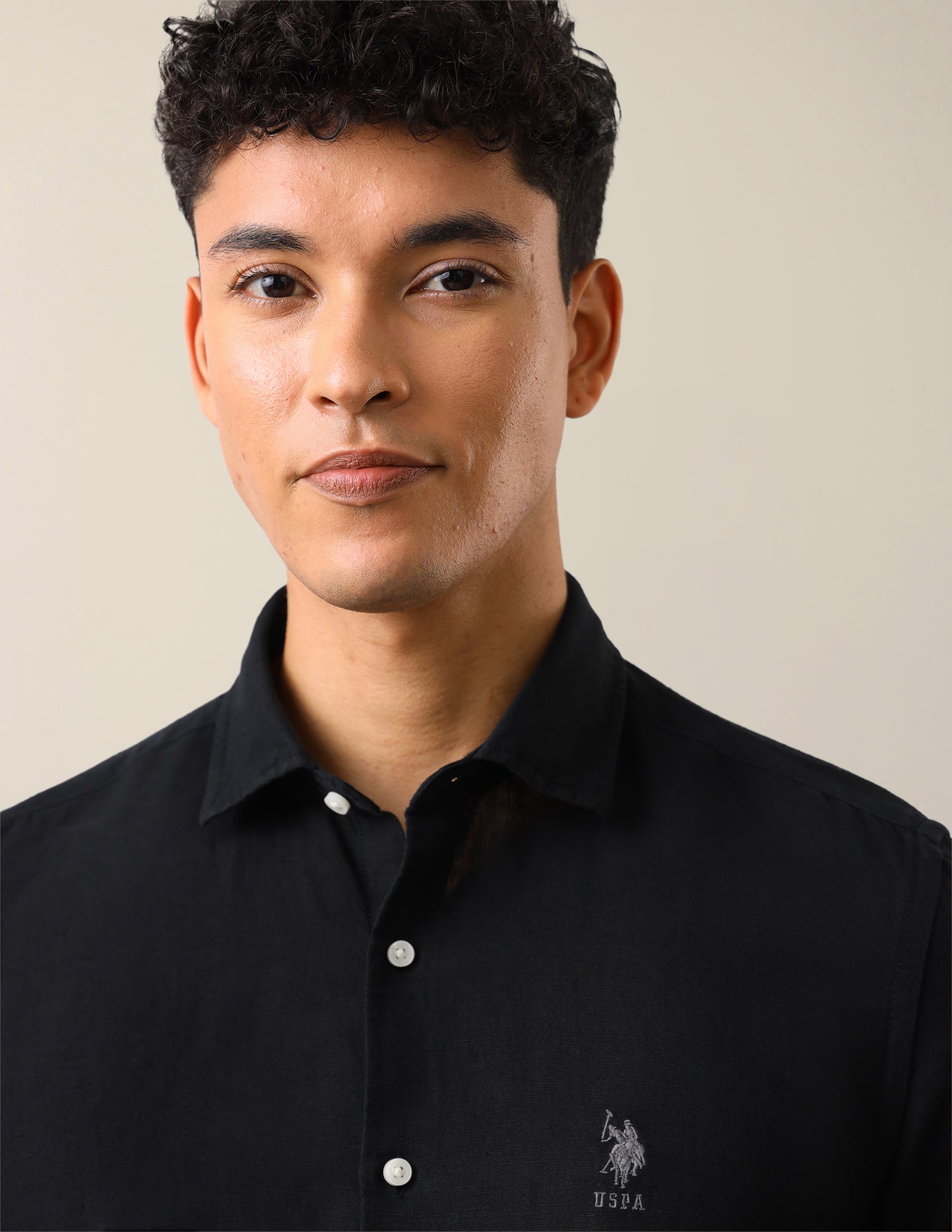 Solid Regular Fit Shirt Black - U.S. Polo Assn. India | Large