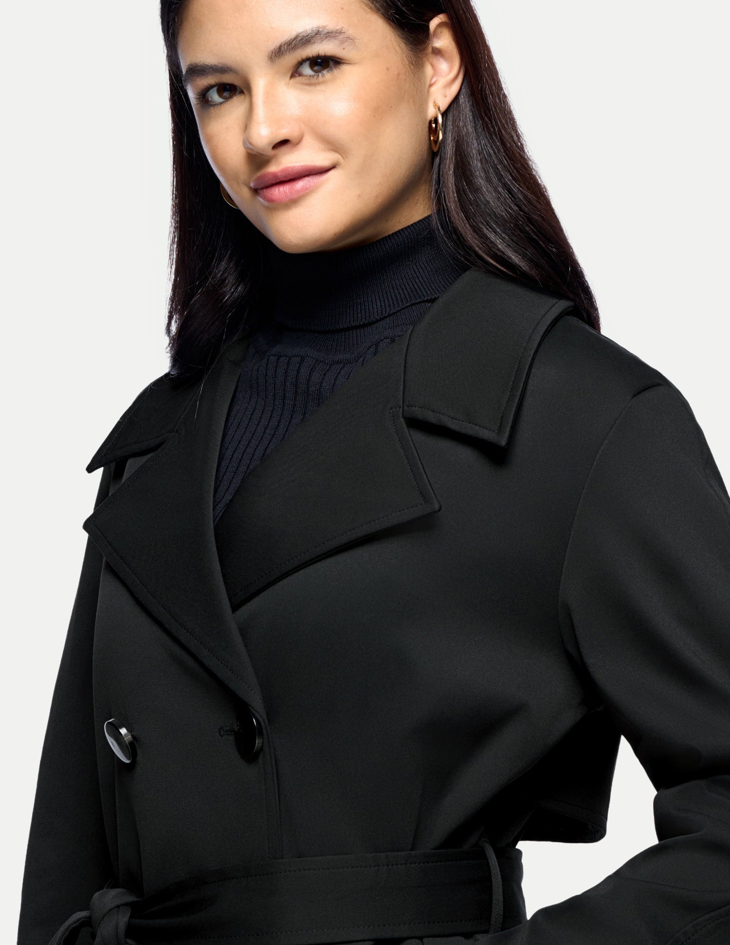 Double Breasted Trench Coat Black - U.S. Polo Assn. India | Large