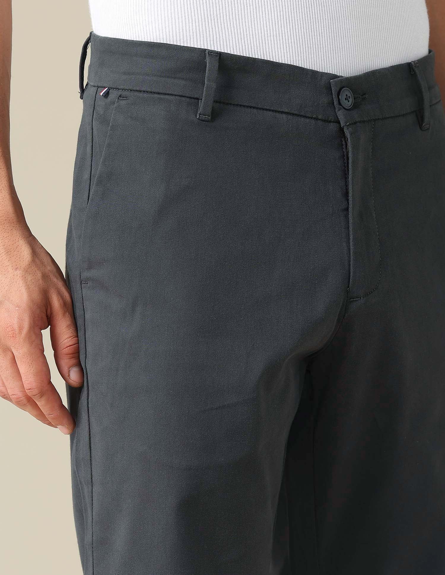 Austin Slim Fit Dobby Trousers Dark Grey - U.S. POLO ASSN. | Large