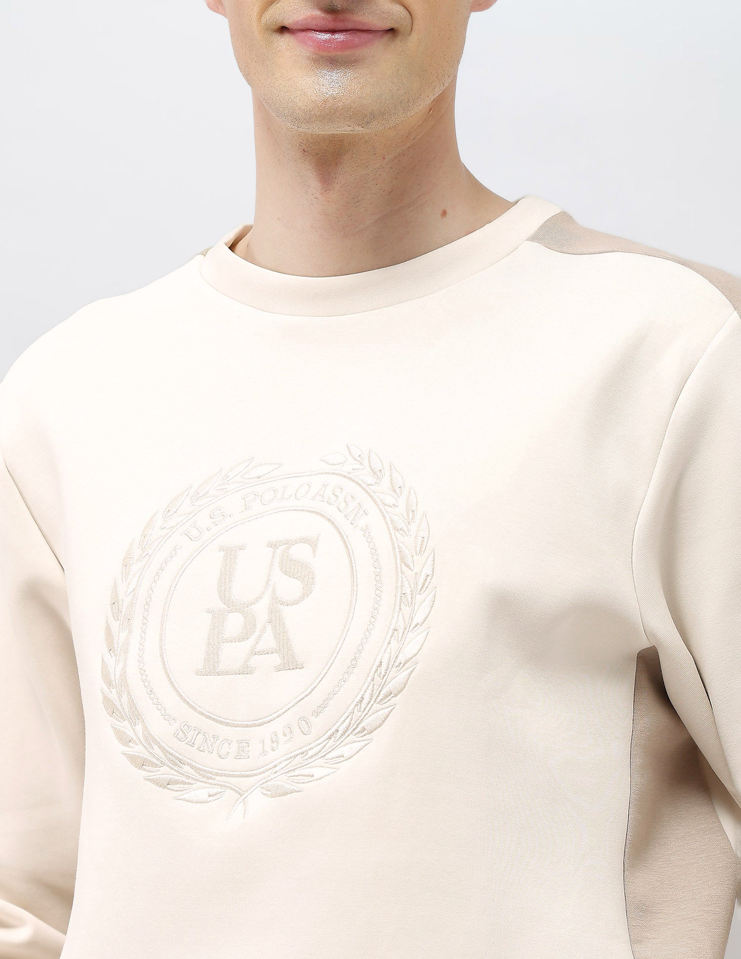 Brand Embroidered Regular Fit Sweatshirt Off White - U.S. POLO ASSN. | Large