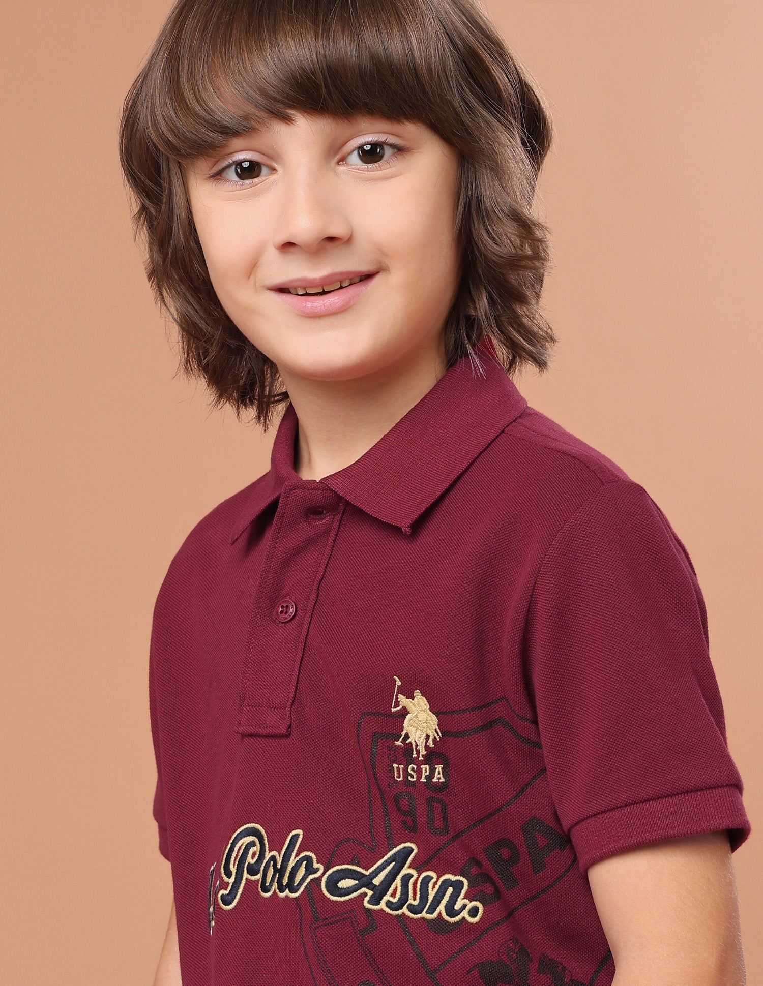 Graphic Brand Embroidered Regular Fit Polo Shirt Maroon - U.S. Polo Assn. India | Large