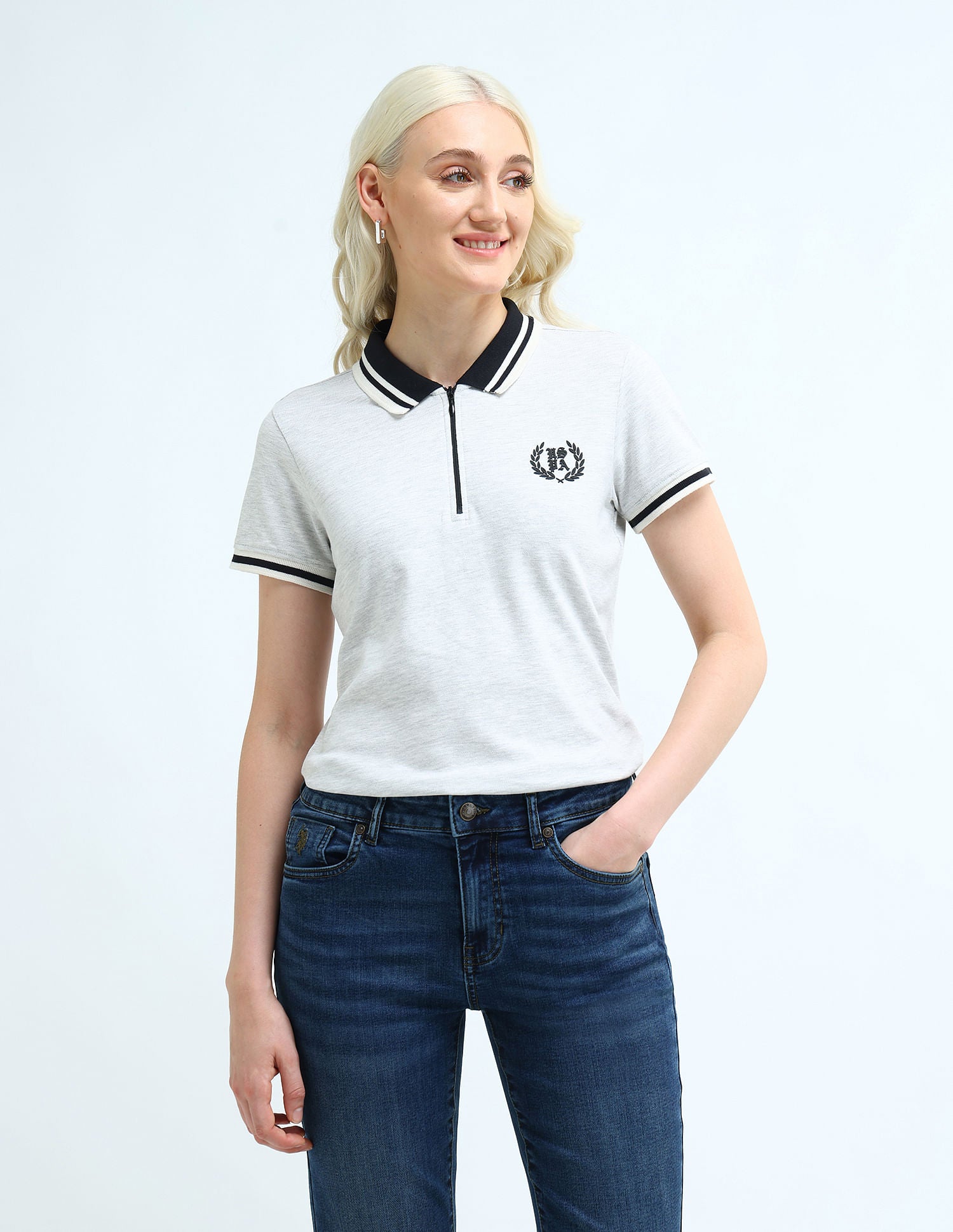 Regular Fit Solid Polo Shirt Grey - U.S. POLO ASSN. | Large