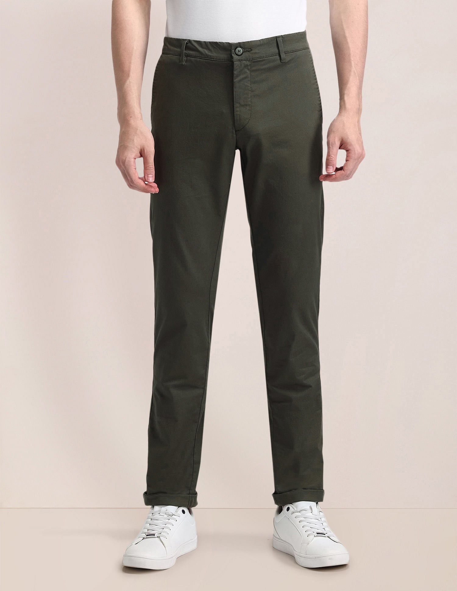 Mid Rise Slim Fit Trousers Green - U.S. POLO ASSN. | Large