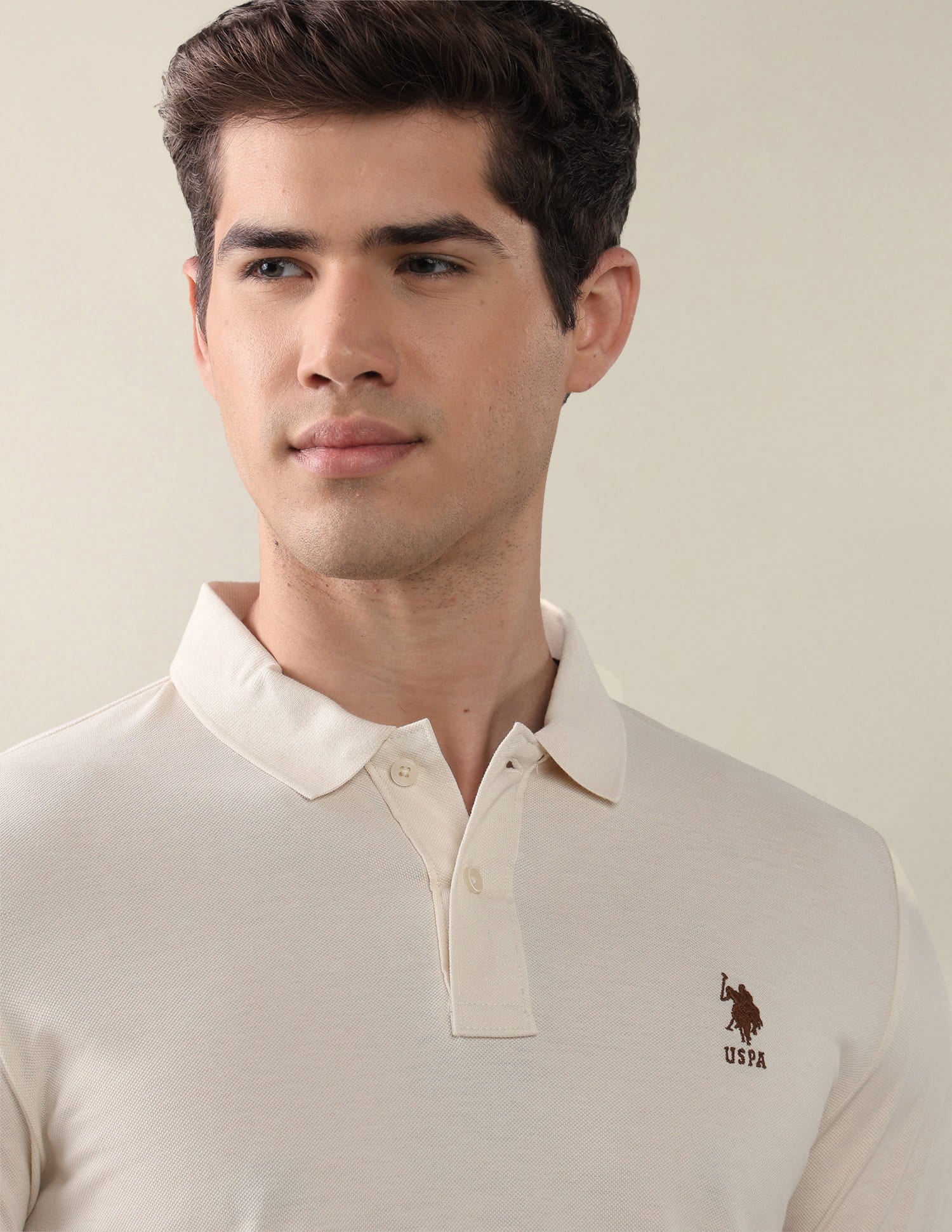 Brand Embroidered Slim Fit Polo Shirt White - U.S. Polo Assn. India | Large