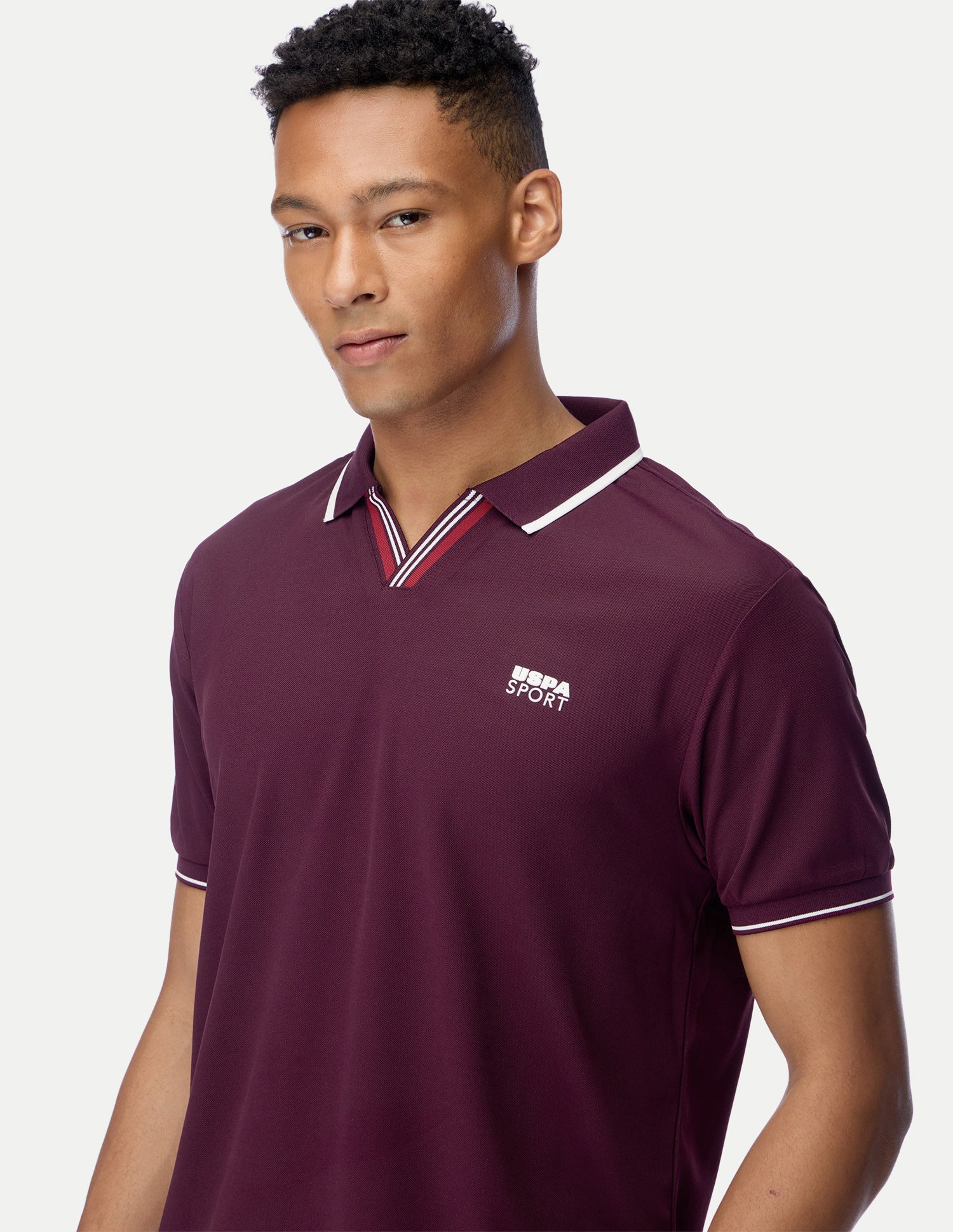 Solid Regular Fit Active Polo Shirt Burgundy - U.S. Polo Assn. India | Large
