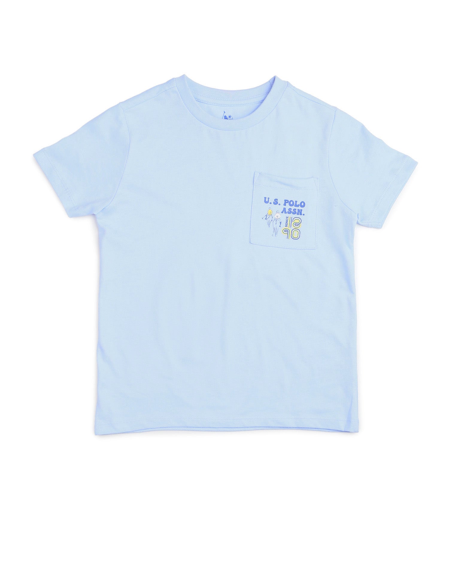 Boys Graphic Printed Regular Fit T Shirt Light Blue - U.S. POLO ASSN. | Large