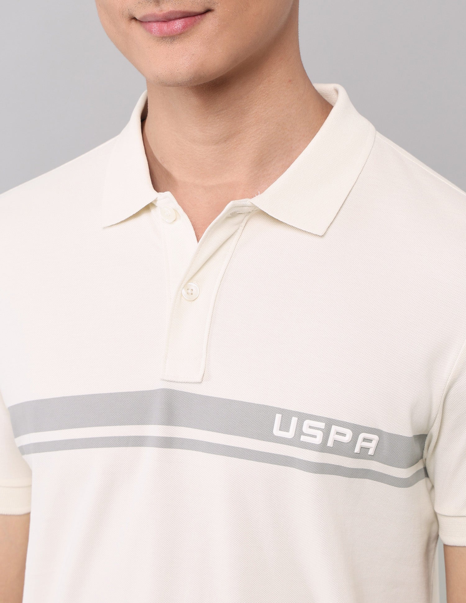 Horizontal Striped Black Label Polo Shirt Ivory - U.S. Polo Assn. India | Large