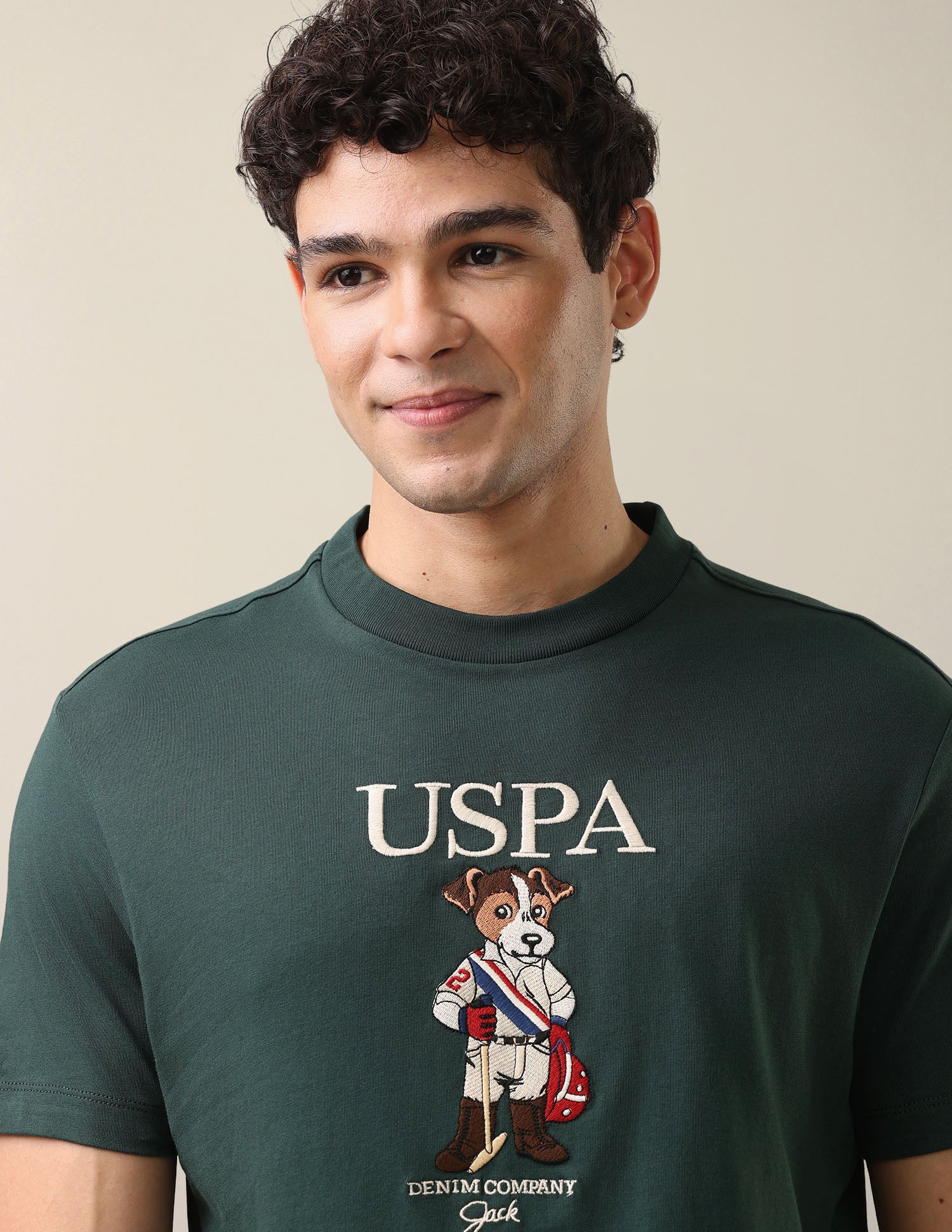 Graphic Brand Printed Slim Fit T-Shirt Dark Green - U.S. Polo Assn. India | Large