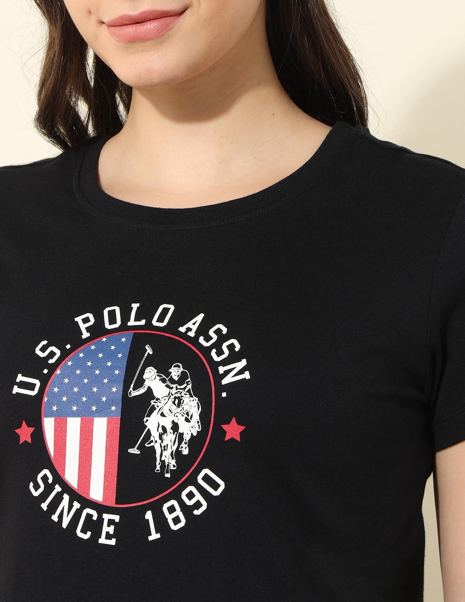 Regular Fit Brand Printed T-Shirt Black - U.S. POLO ASSN. | Large