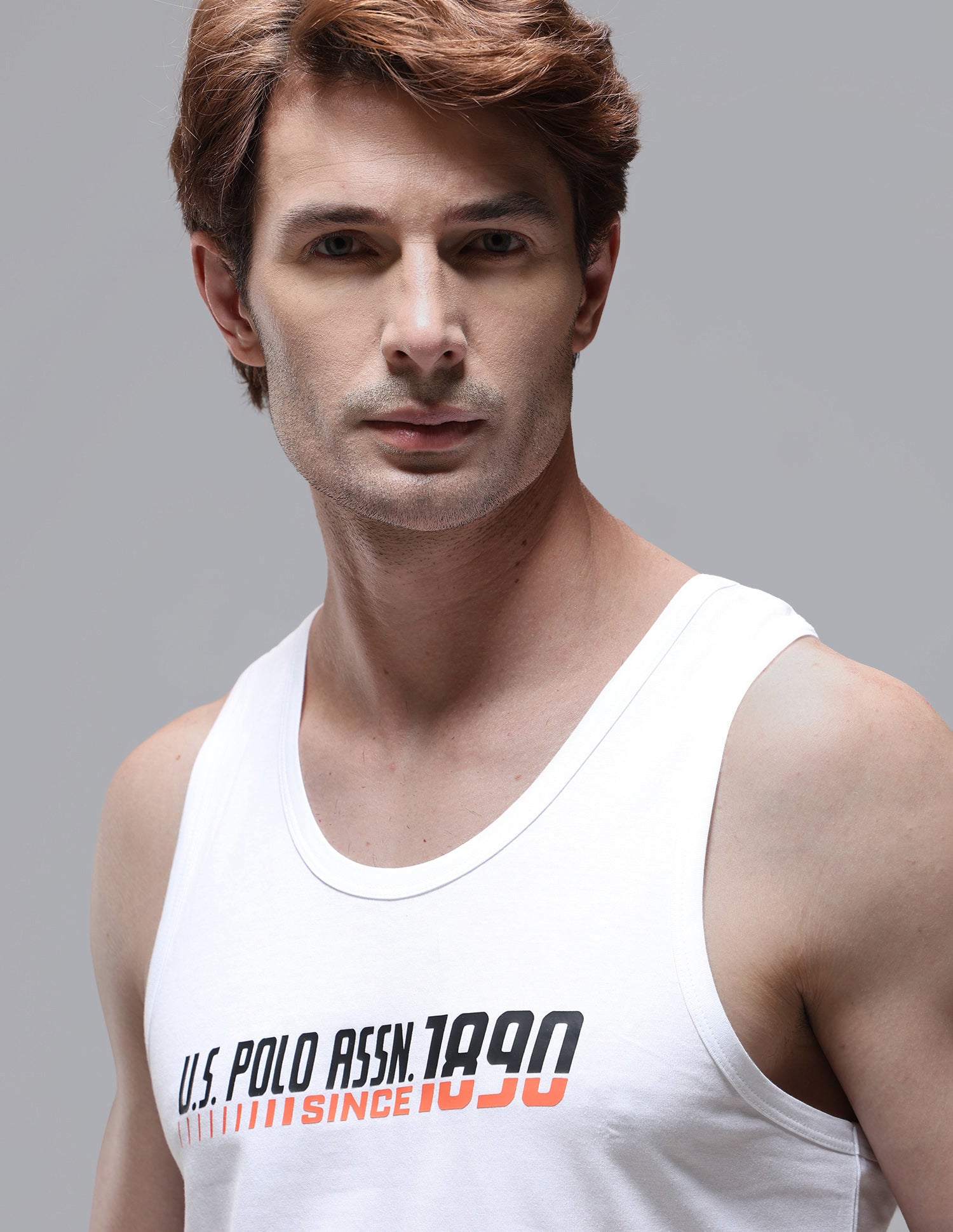 Graphic Printed Antimicrobial OEV09 Vest White - U.S. Polo Assn. India | Large