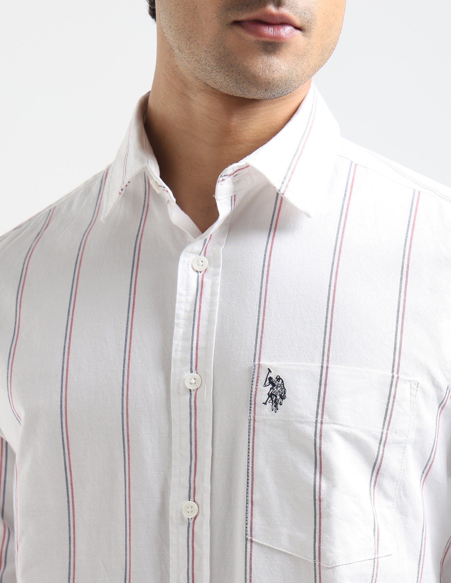 Vertical Striped Oxford Shirt White - U.S. POLO ASSN. | Large