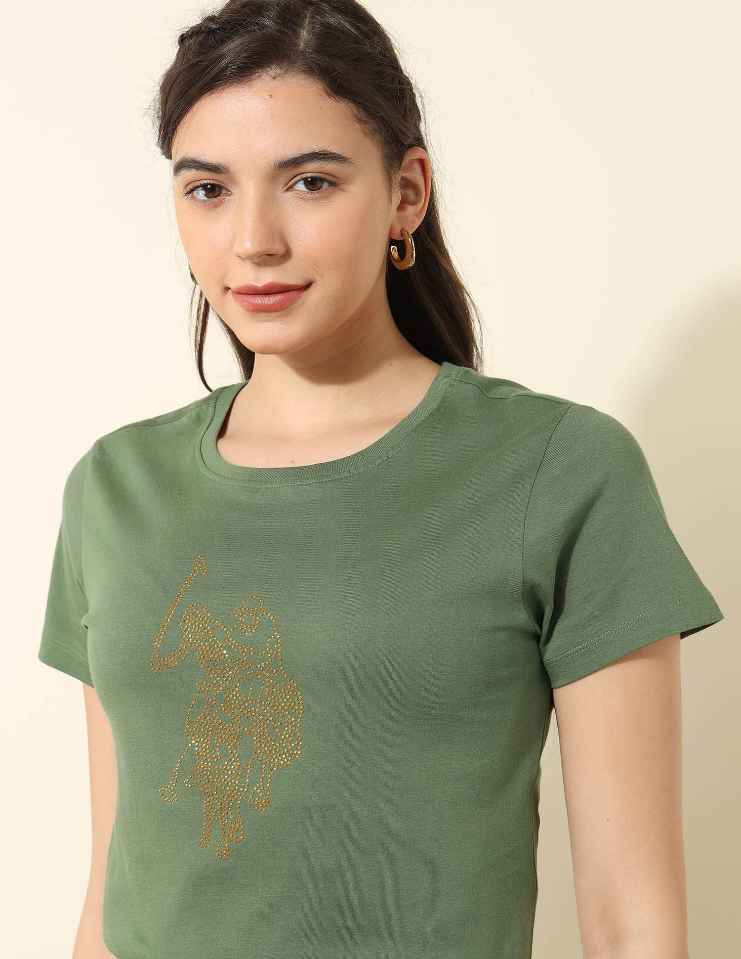 Regular Fit Brand Printed T-Shirt Green - U.S. POLO ASSN. | Large