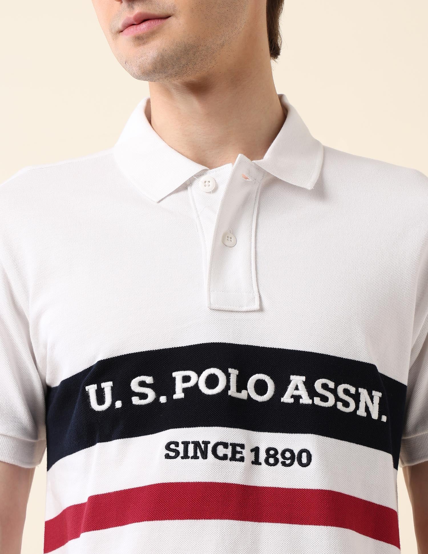 Brand Embroidered Classic Polo Shirt White - U.S. Polo Assn. India | Large