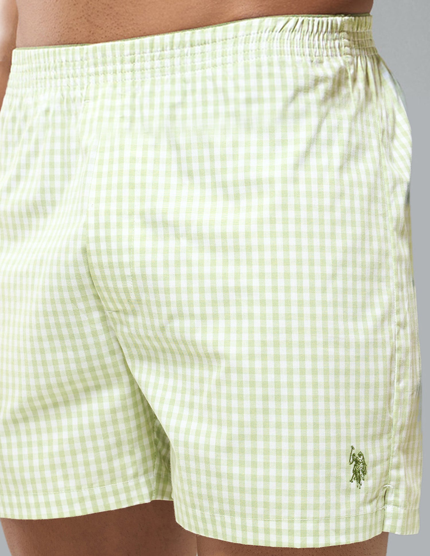 Gingham Checked OEX24 Boxer Shorts Green - U.S. Polo Assn. India | Large