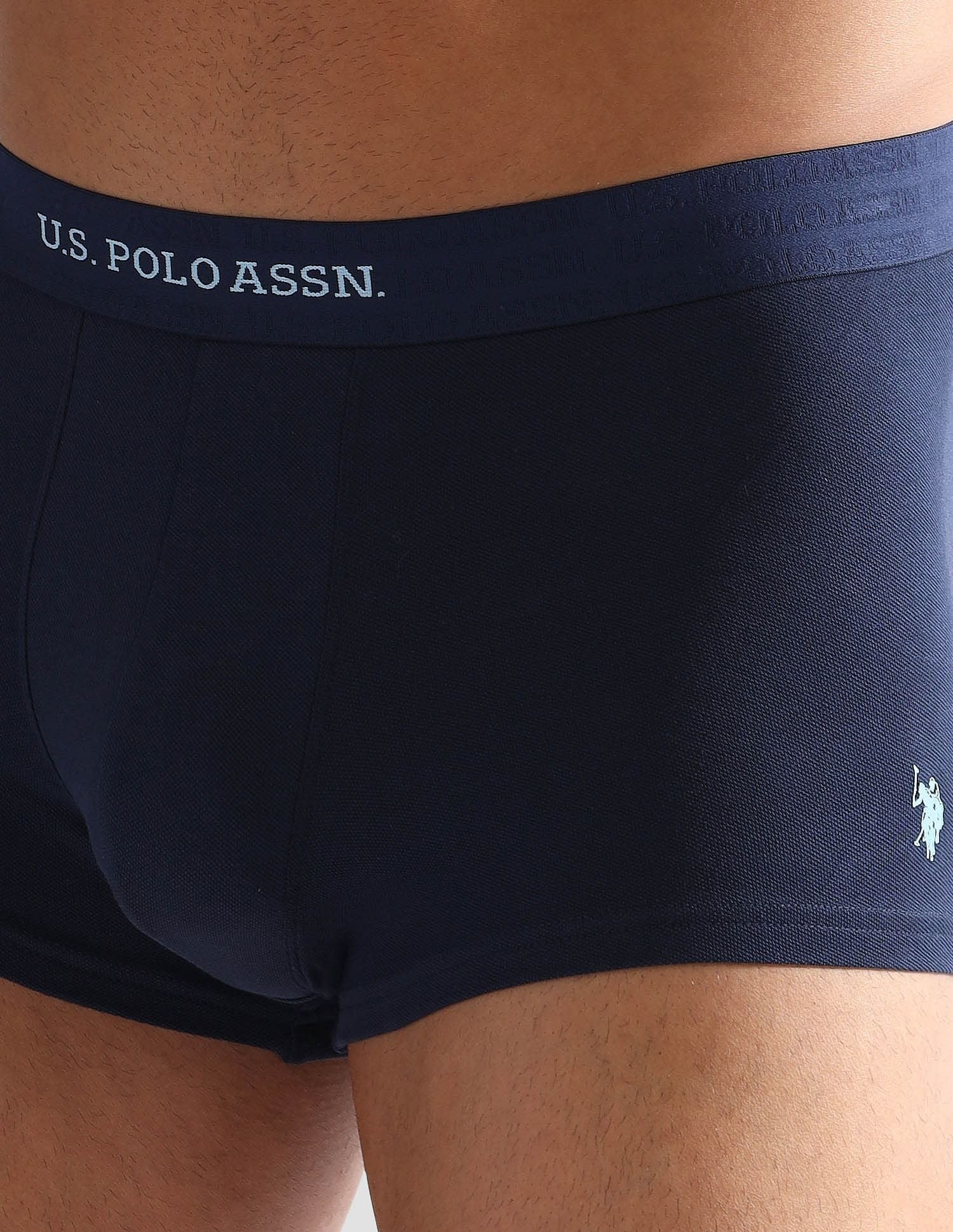 Anti Microbial Solid ET006 Trunks - Pack of 1 Navy - U.S. POLO ASSN. | Large