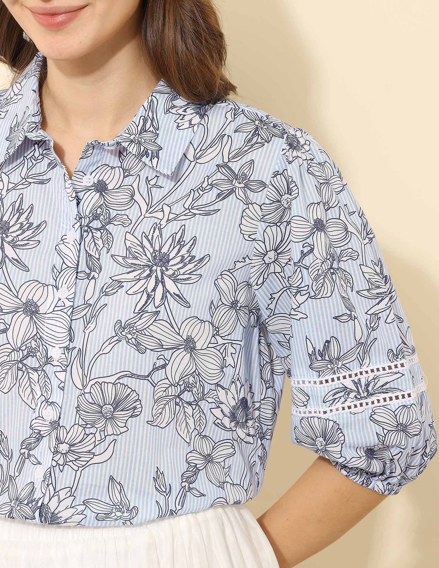 Floral Printed Dobby Shirt Multi-colour - U.S. POLO ASSN. | Large