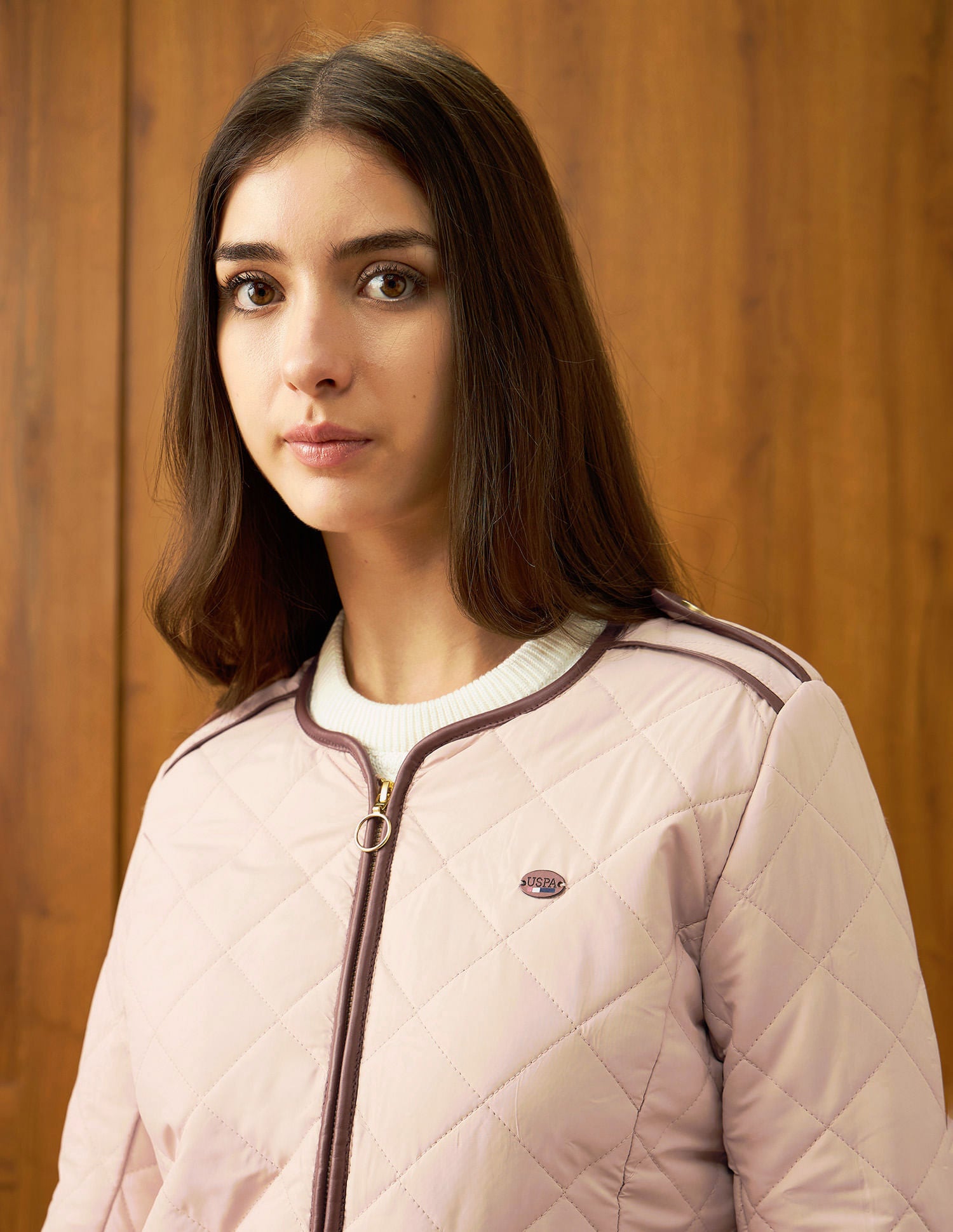 Solid Quilted Jacket Pink - U.S. Polo Assn. India | Large