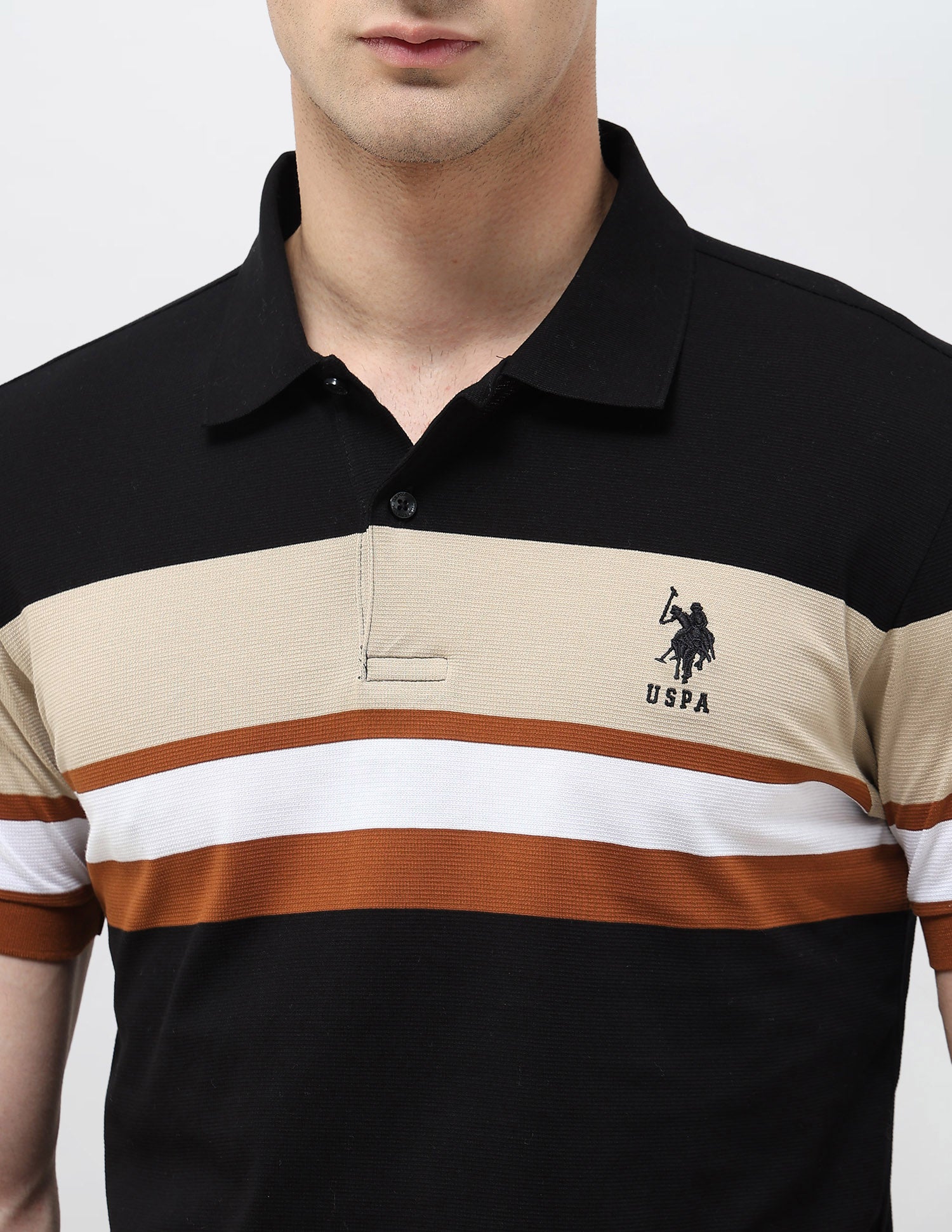 Colourblocked Slim Fit Polo Shirt Black - U.S. POLO ASSN. | Large