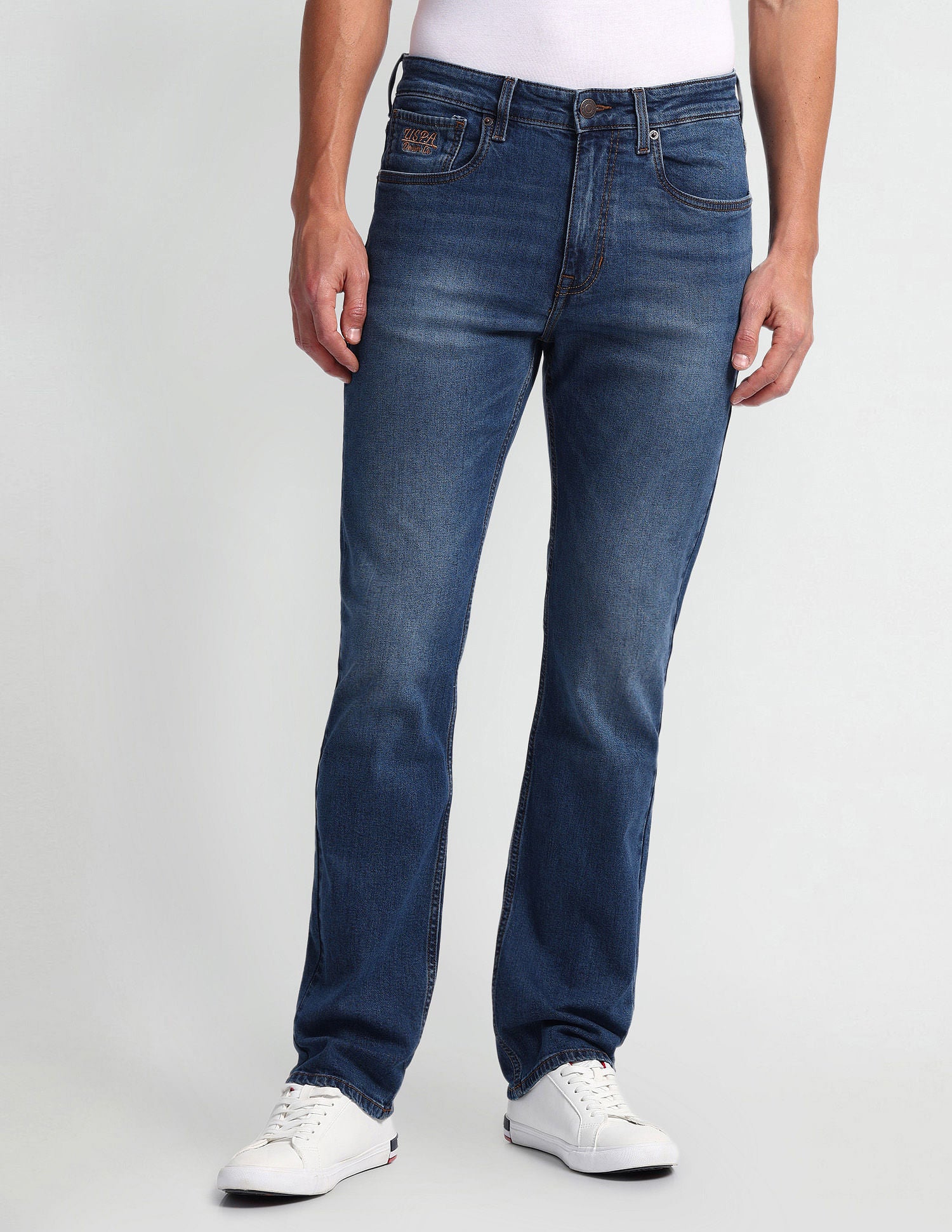 Harold Slim Straight Blue Jeans Blue - U.S. Polo Assn. India | Large